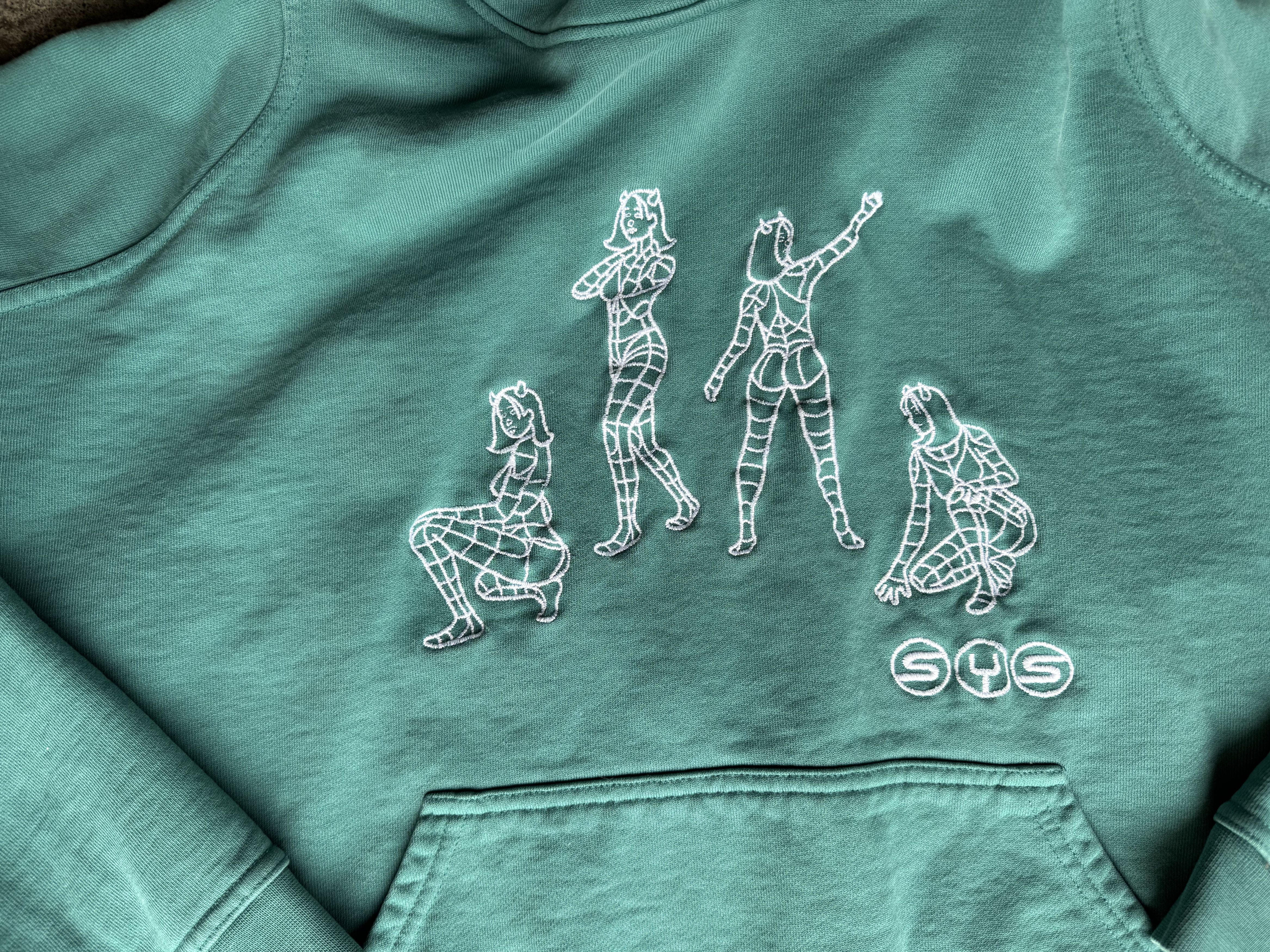Other Systemic Cropped Teal Graphic Hoodie Size US M / EU 48-50 / 2 - 2 Thumbnail