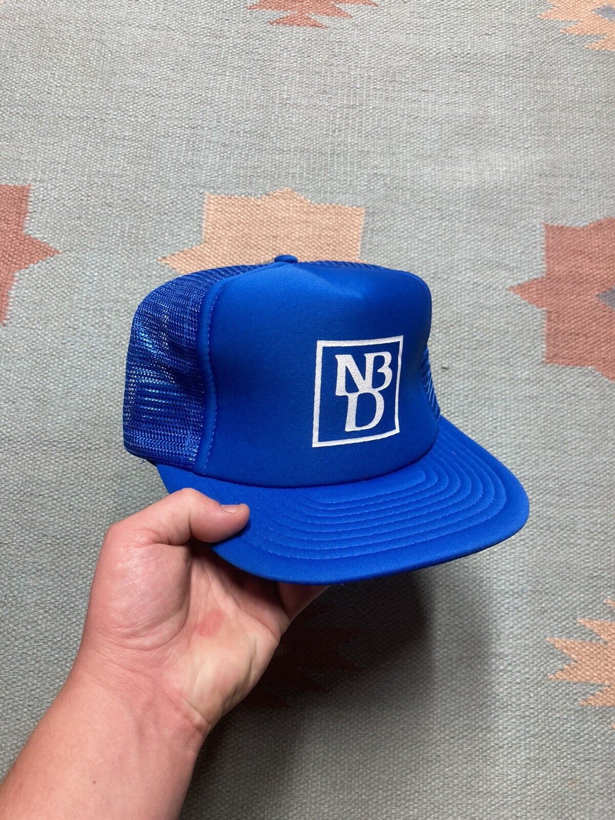 Vintage VTG trucker hat mesh cap NBD logo SnapBack blue adjustable Size ONE SIZE - 1 Thumbnail