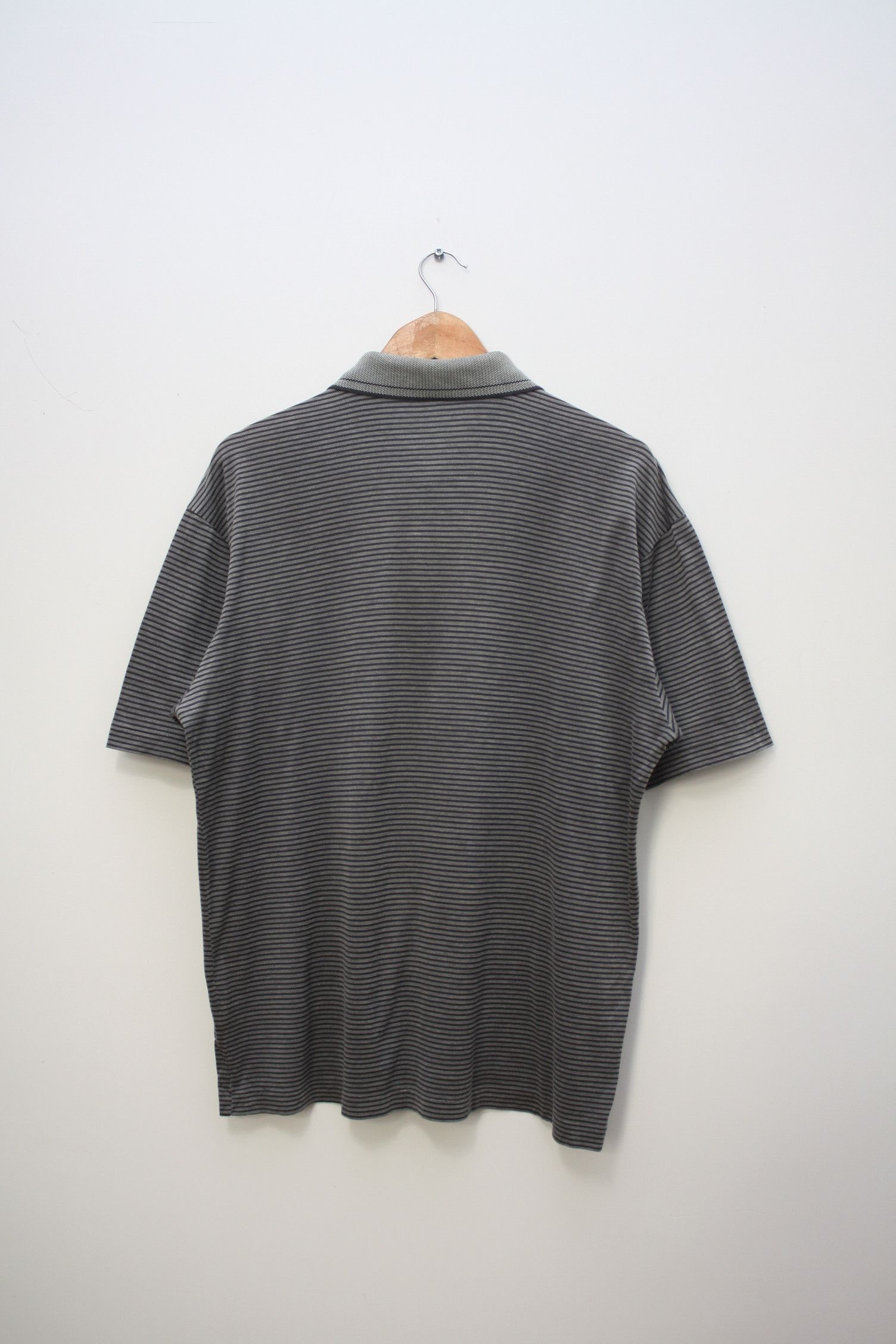 Vintage Yves Saint Laurent Gray Striped Vintage Polo Men's M Size US M / EU 48-50 / 2 - 3 Thumbnail