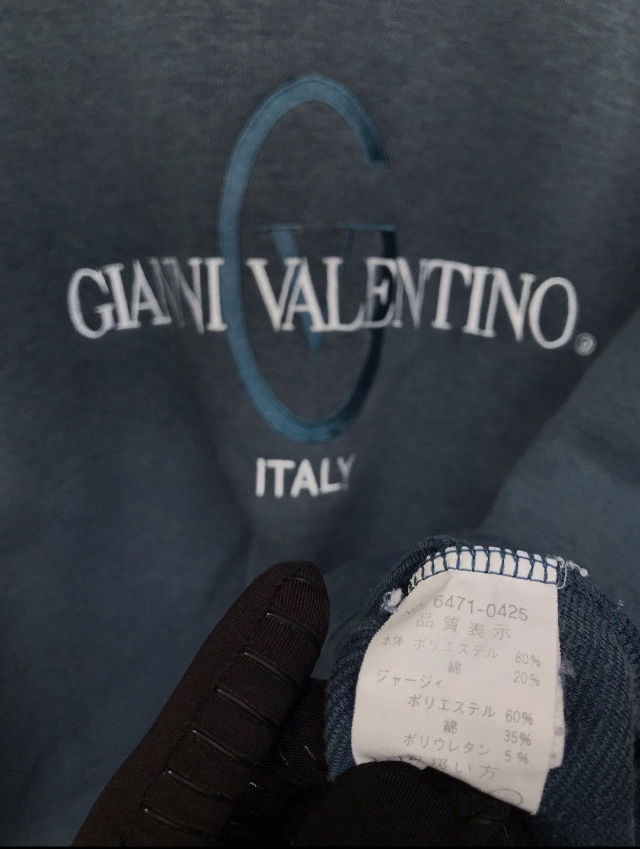 Gianni Valentino Vintage Gianni Valentino Embroidered Blue Baggy Sweatshirt Size US L / EU 52-54 / 3 - 6 Thumbnail