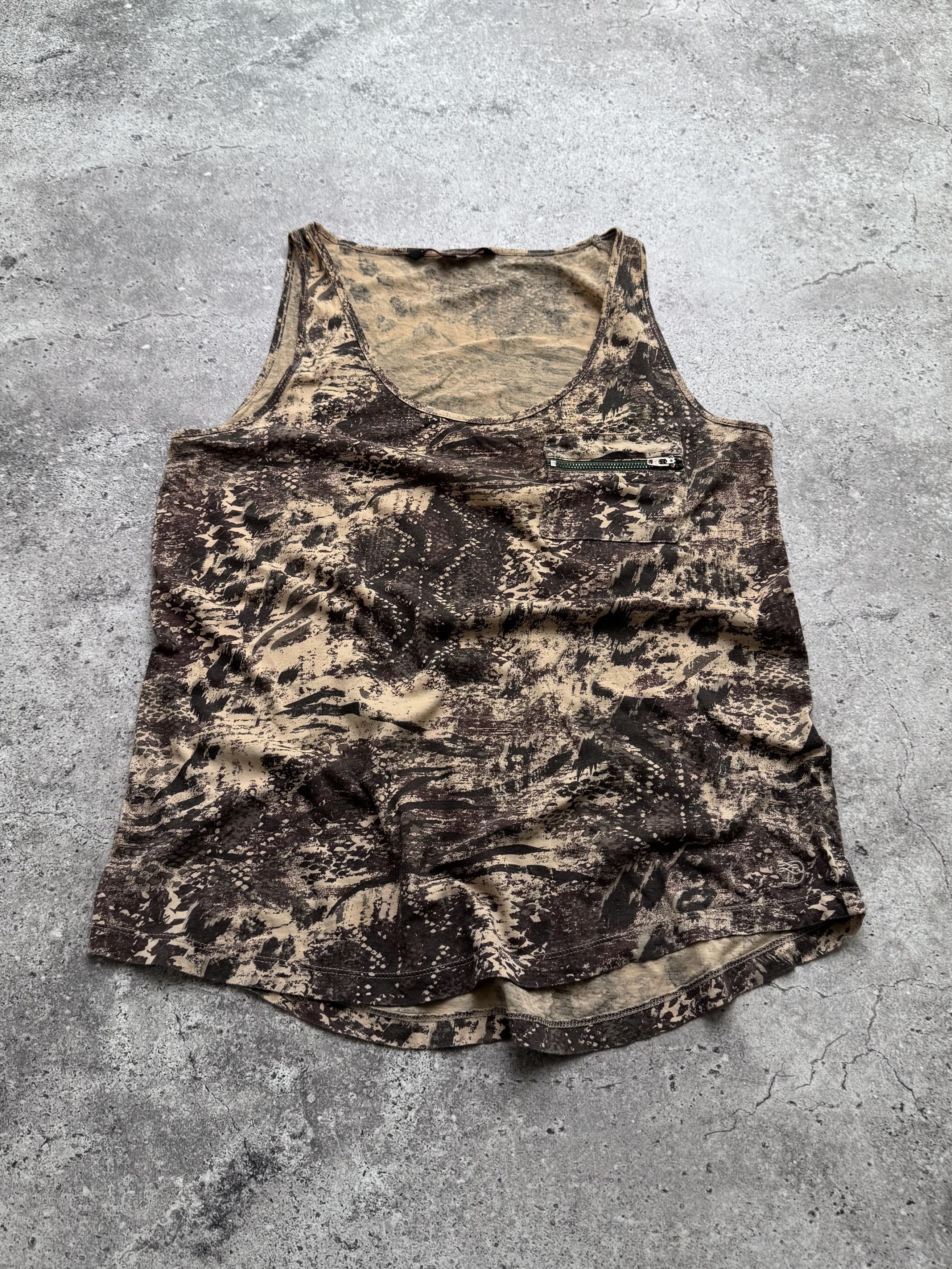 Vintage Vintage Animal Print Tank Top Zip Pocket Y2K Grunge (E8) Size S / US 4 / IT 40 - 1 Thumbnail