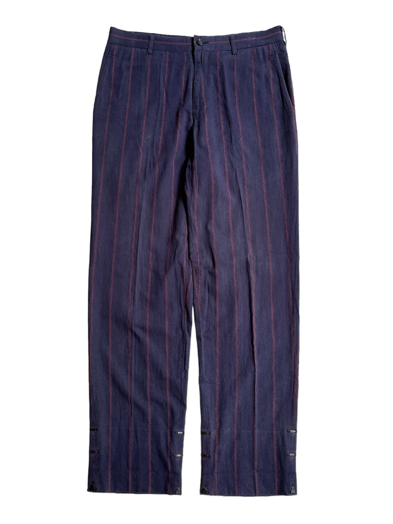 Image of Ss01 Comme Des Garcons Homme Red Stripe Trouser, Men's (Size 31)