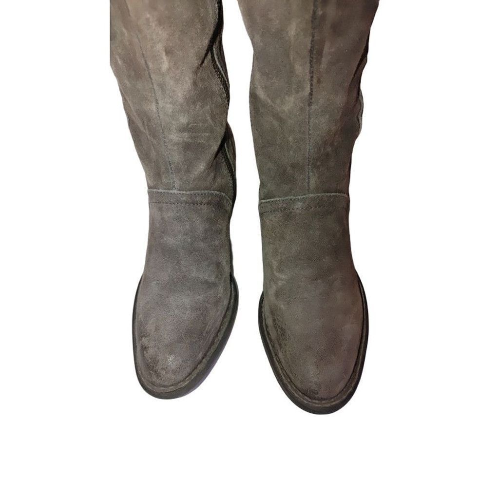 Born Born Poly Suede Zip Detail Distressed Riding Boots Size 6M Size US 6 / IT 36 - 5 Thumbnail