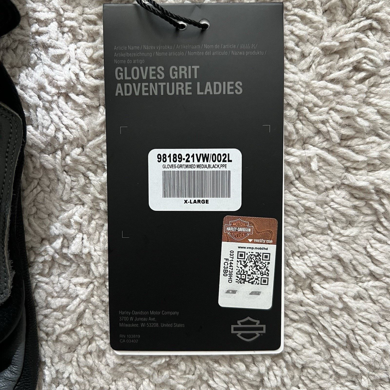 Harley Davidson Harley-Davidson x REV'IT Womens XL Grit Full-Finger Gloves Size ONE SIZE - 6 Thumbnail