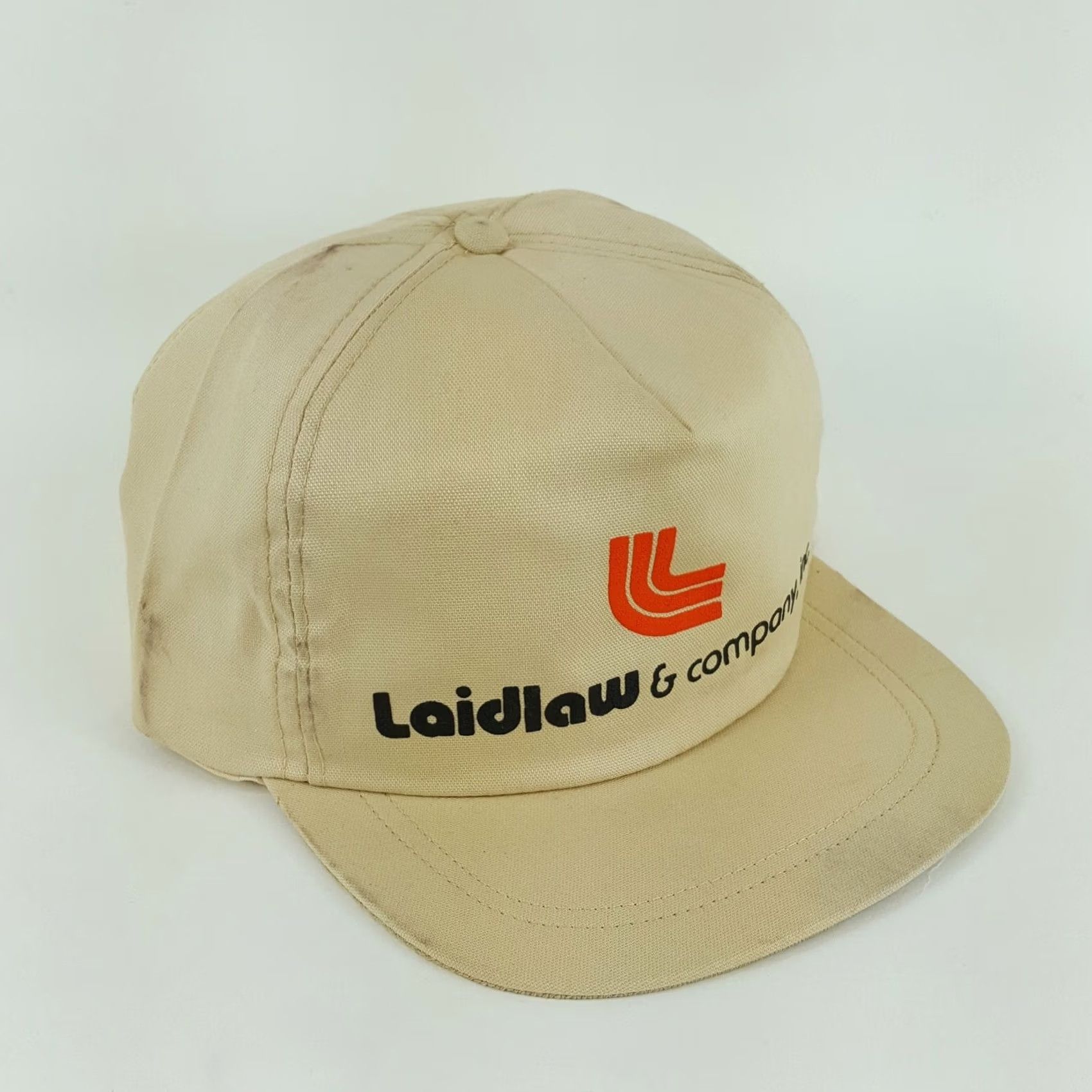 Vintage VINTAGE Laidlaw Transport USA Made Trucker Hat Adjustable Snapback Hipster Cap Men Beige 80s 90s Retro USA Hat Snap-Back Size ONE SIZE - 2 Thumbnail