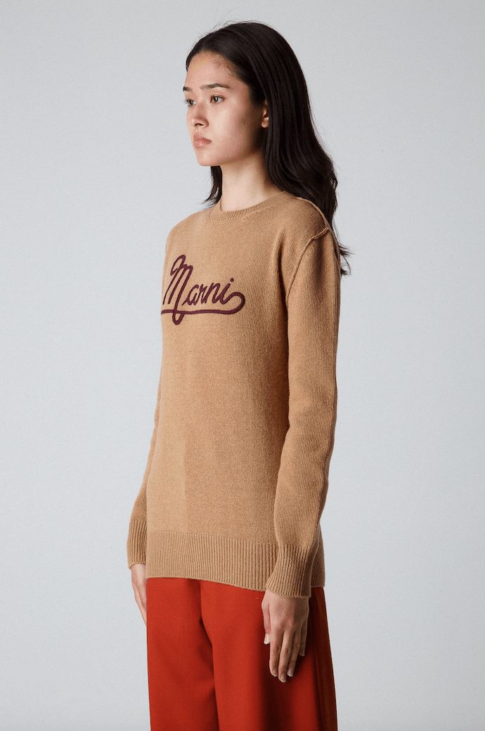 Marni $790 Marni Roundneck Sweater Brown Size XS / US 0-2 / IT 36-38 - 3 Thumbnail