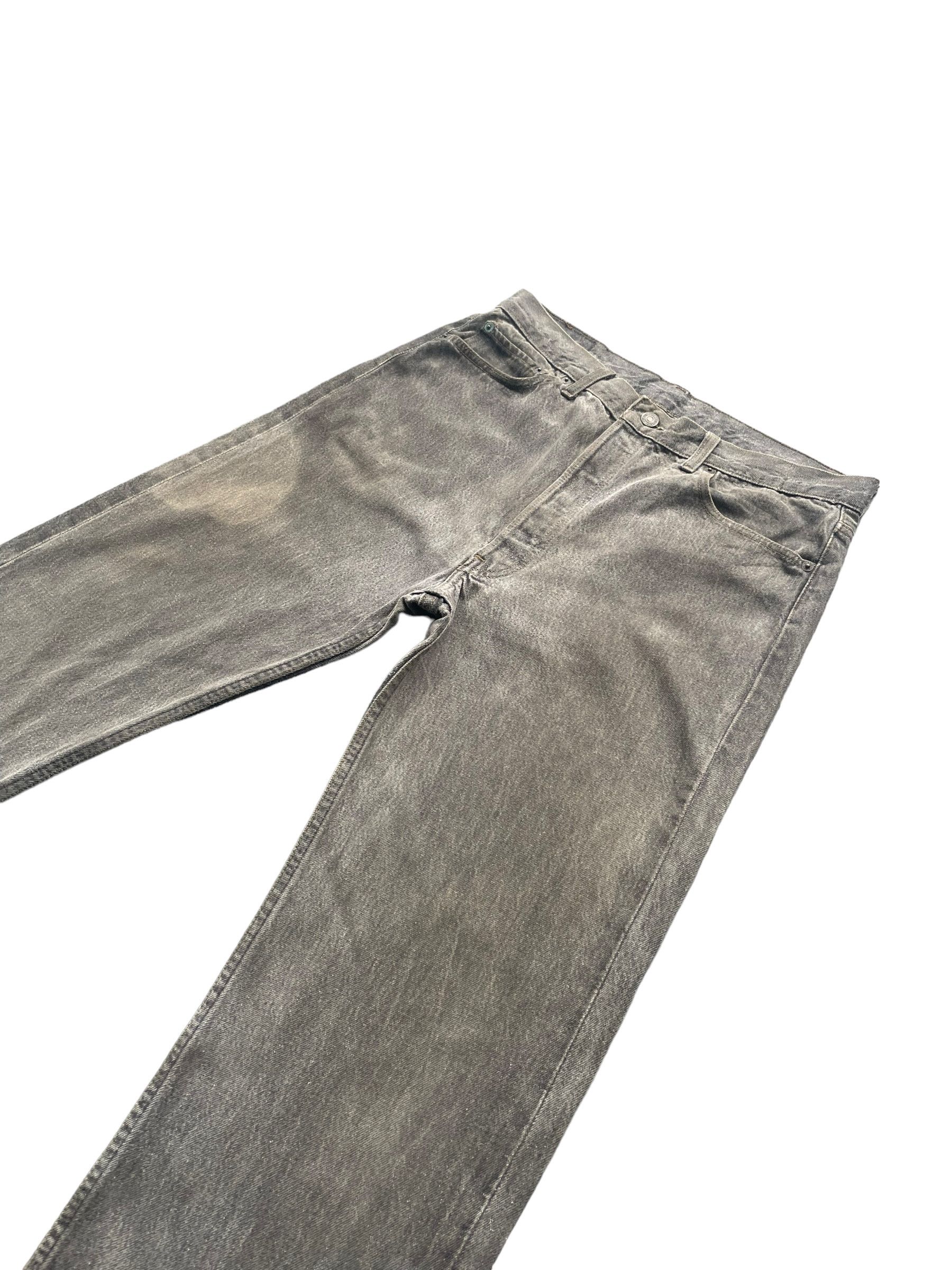 Levi's Vintage 1992 Levis 501 e Black Faded Denim Size US 35 - 2 Thumbnail