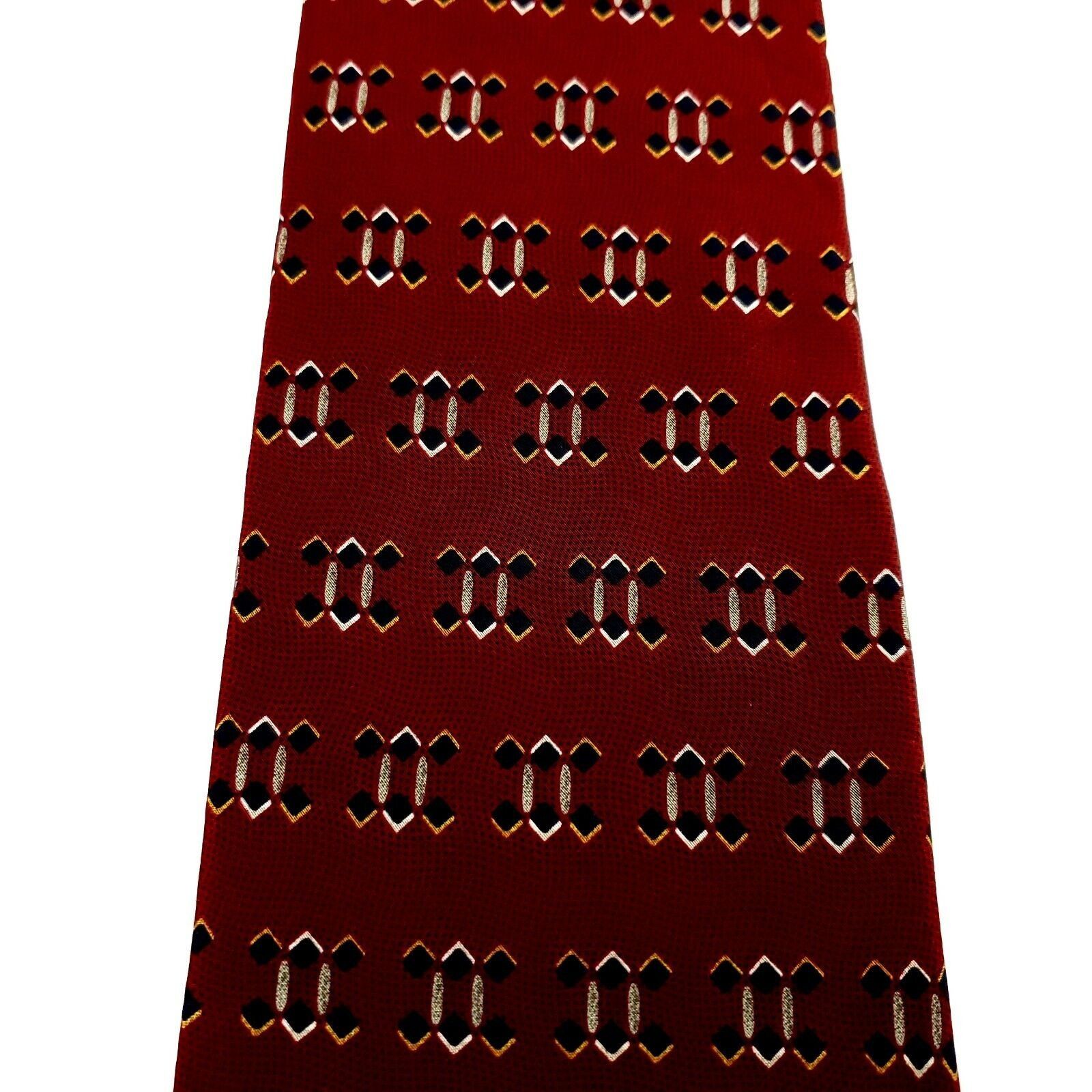 Bill Blass Bill Blass Black Label Silk Tie Red Print Short Wide Size ONE SIZE - 2 Thumbnail