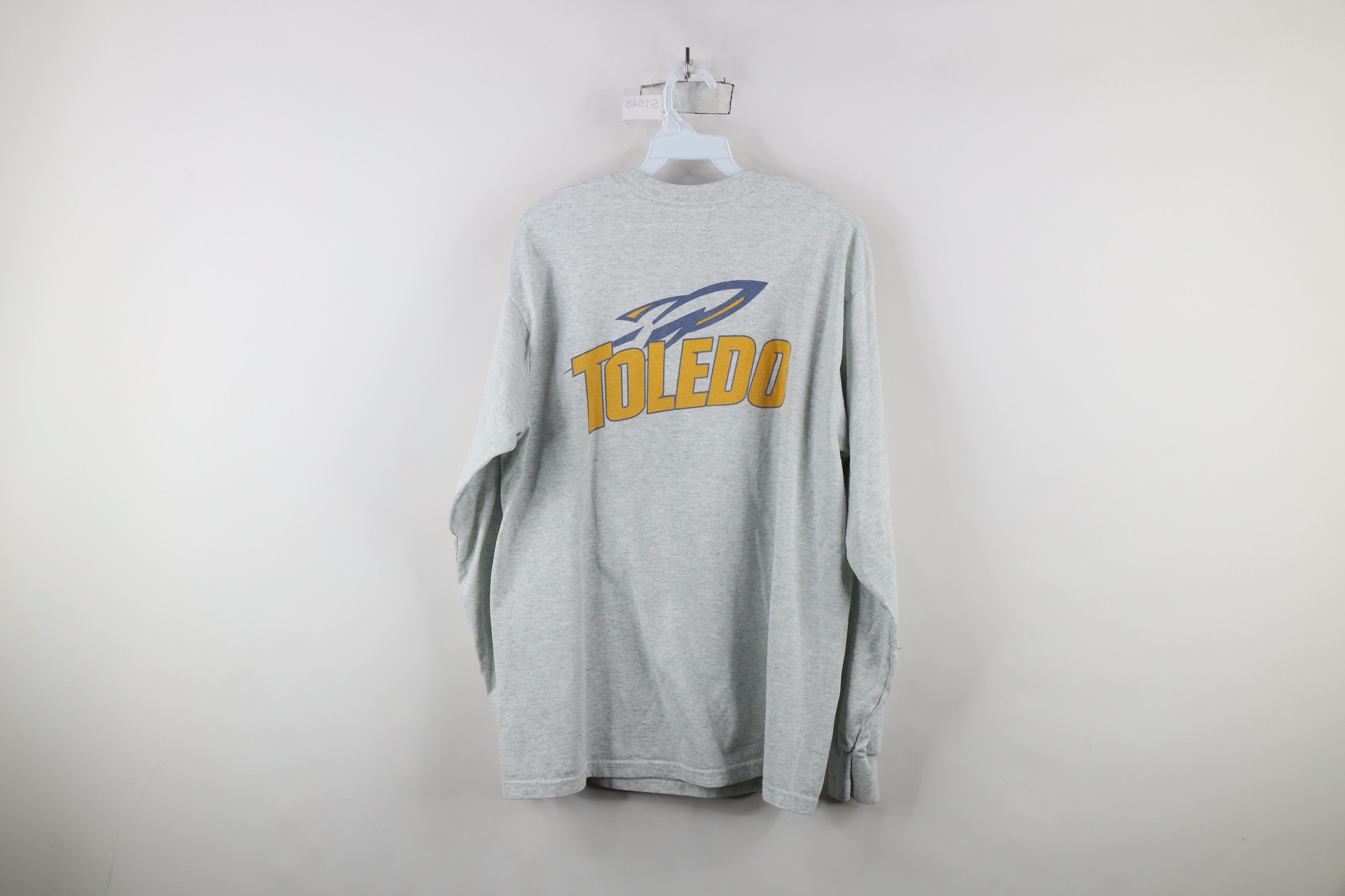 Vintage Vintage 90s University of Toledo Long Sleeve T-Shirt Gray Size US L / EU 52-54 / 3 - 12 Thumbnail