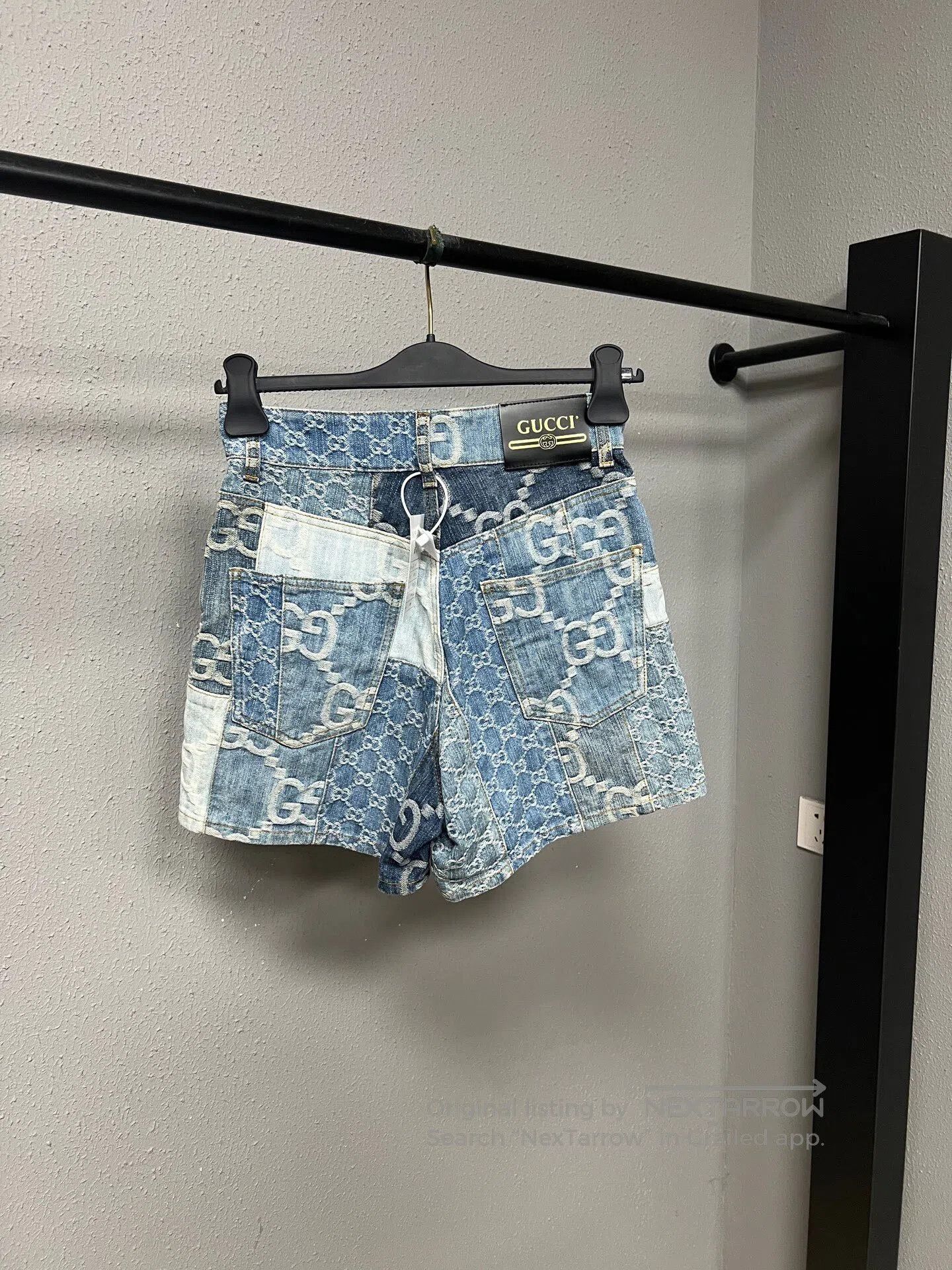 Gucci Guicci Distressed Patch All-Over Print Denim Shorts| Size 24" / US 00 / IT 34 - 2 Thumbnail