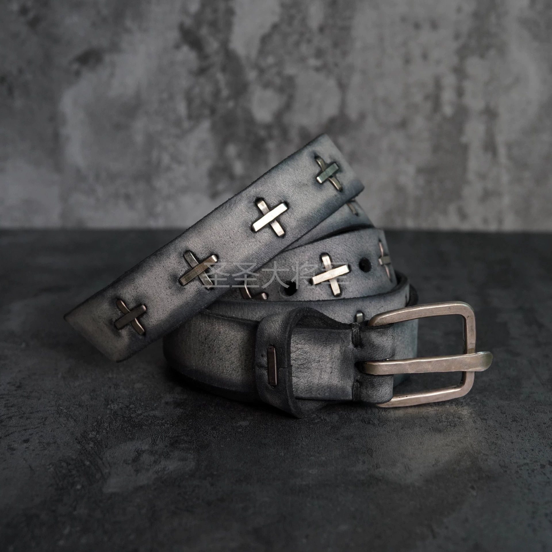 Ma+ M.A+ EQ2C Irregular Dyed Elephant Gray Cross Belt 2.5 M Size ONE SIZE - 3 Thumbnail