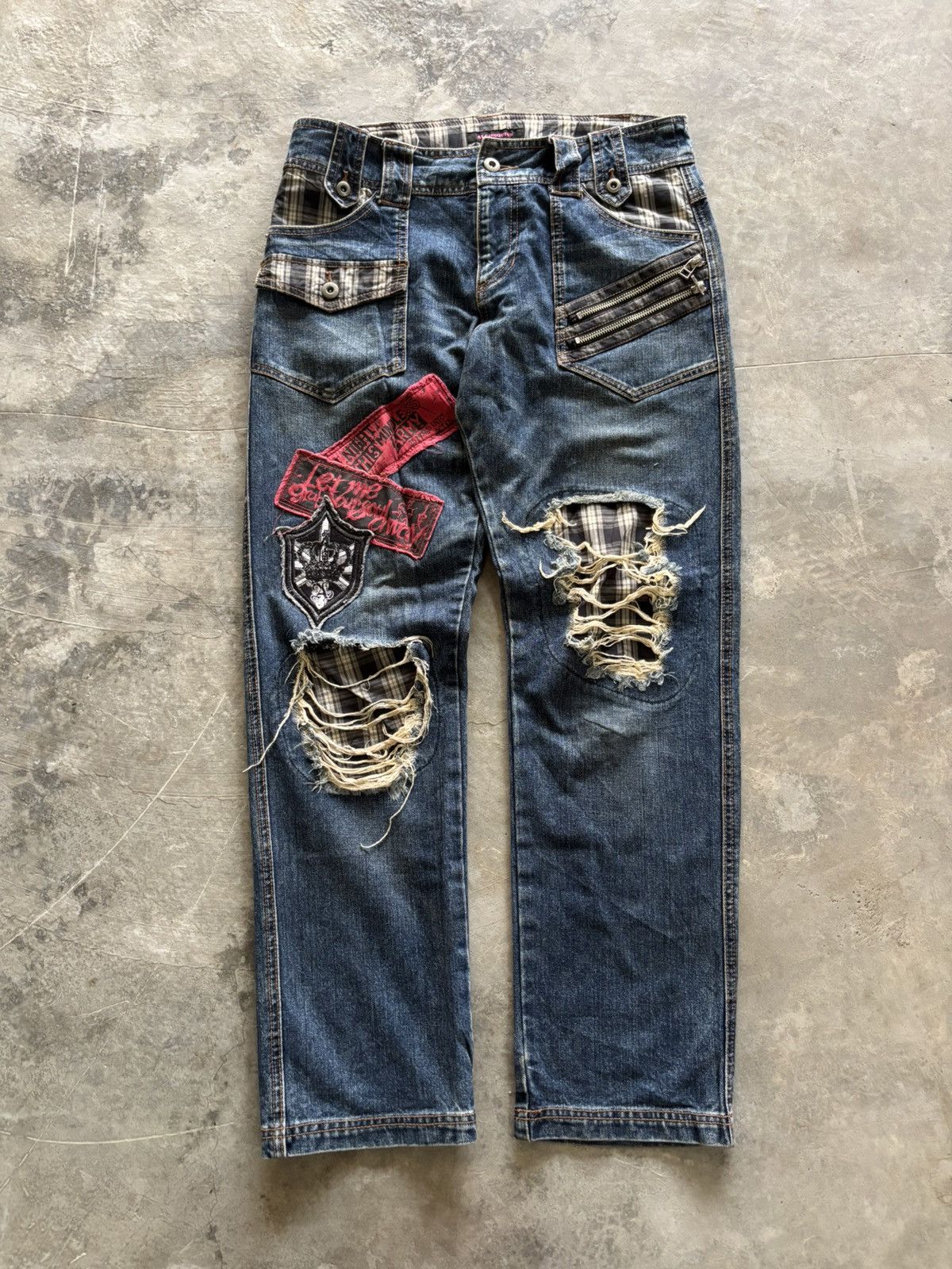 Hysteric Glamour ALGONQUINS japanese punk distressed patchwork ripped Size US 30 / EU 46 - 1 Thumbnail
