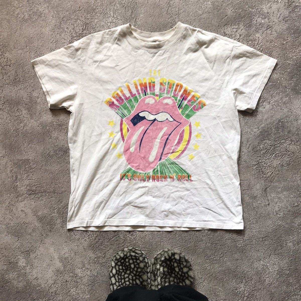 Vintage Vintage 90s Rolling Stones Graphic Tee Sun Faded Grunge XL Size US XL / EU 56 / 4 - 1 Thumbnail