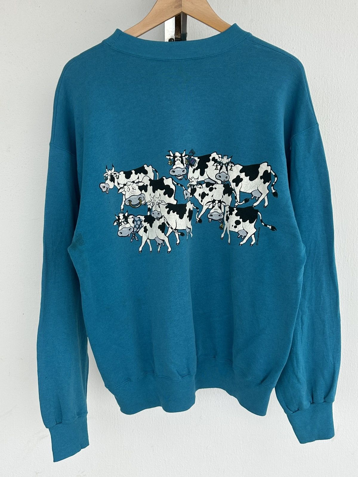 Hanes Hanes Vintage Boston Cow Graphic Sweatshirt Turqoise Size US L / EU 52-54 / 3 - 6 Thumbnail