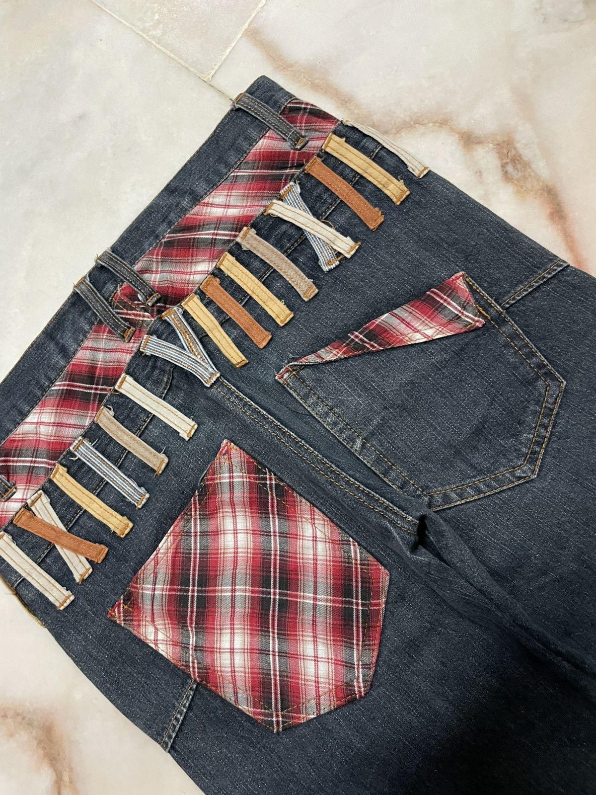 💥Double Waist💥Sick Vintage Nylus Faded Zipper Punk Jeans