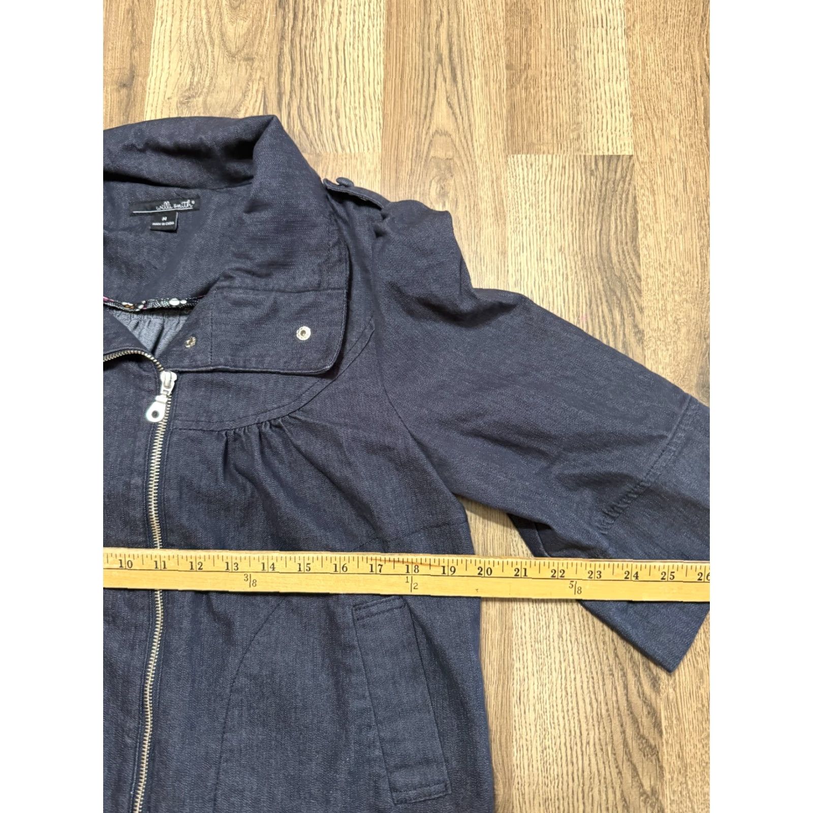 Willi Smith Willi Smith Jacket Women's Medium Dark Blue Denim Full Zip Jacket Jeans, Regular Fit, Cotton, Blue, Casual, 4 Season, Women, Jacket, Full Zip Size 32" / US 10 / IT 46 - 7 Thumbnail