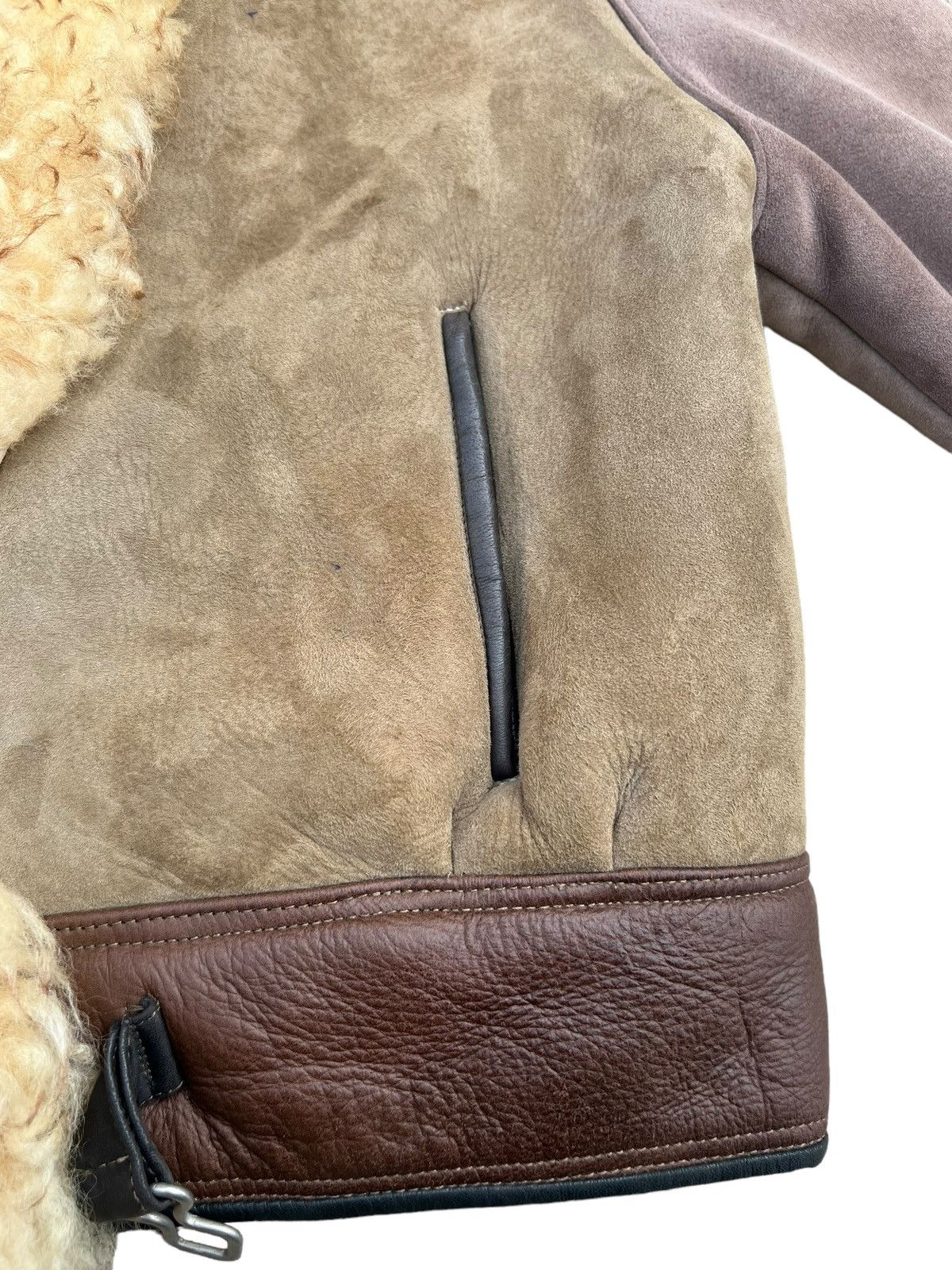 Vintage RARE! VTG Sheepskin Shearling Patina Leather Hoodie Jacket Size US S / EU 44-46 / 1 - 11 Thumbnail
