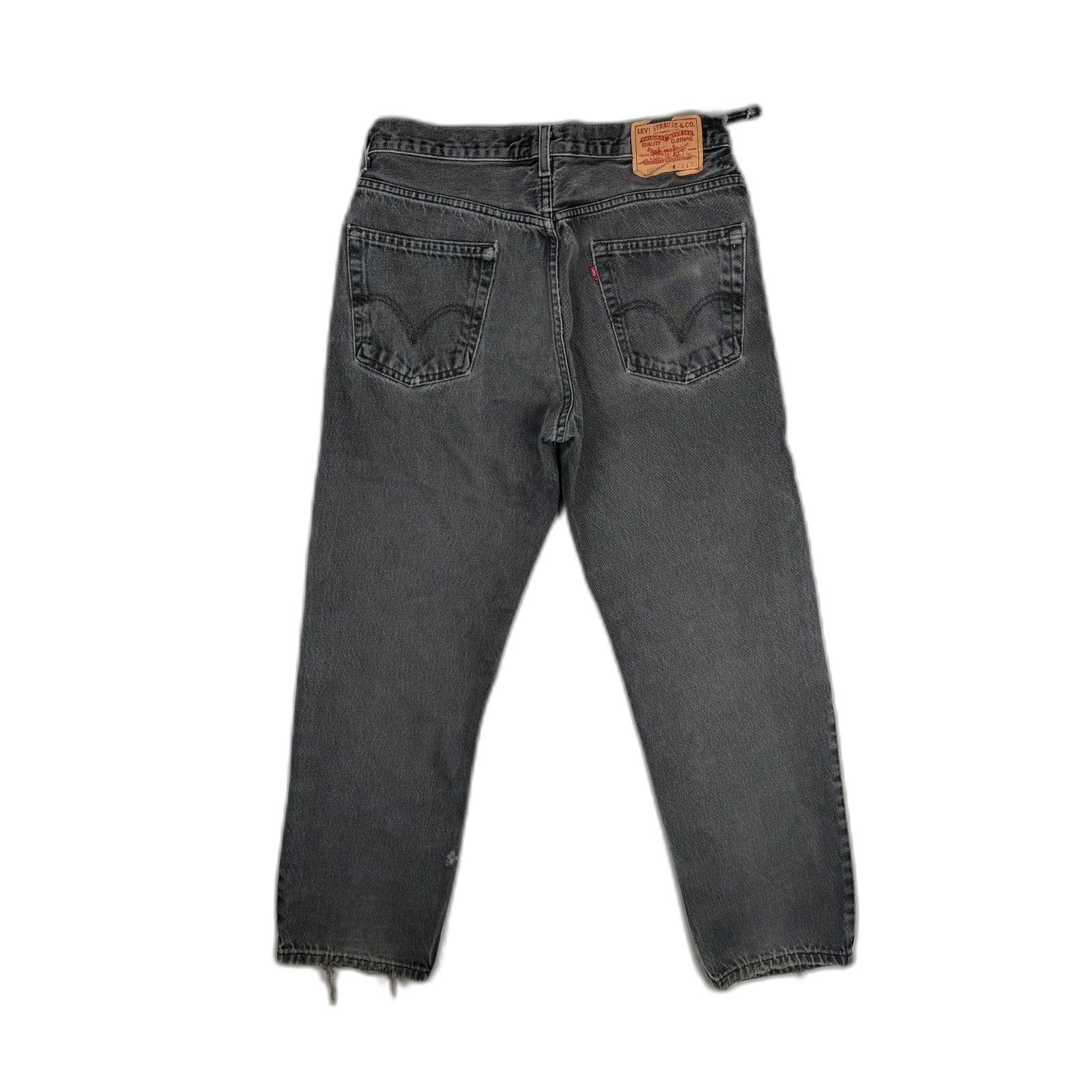 Levi's Levi’s Mens 550 Relaxed Fit Straight Black Dark Denim Jeans Size US 33 - 1 Thumbnail