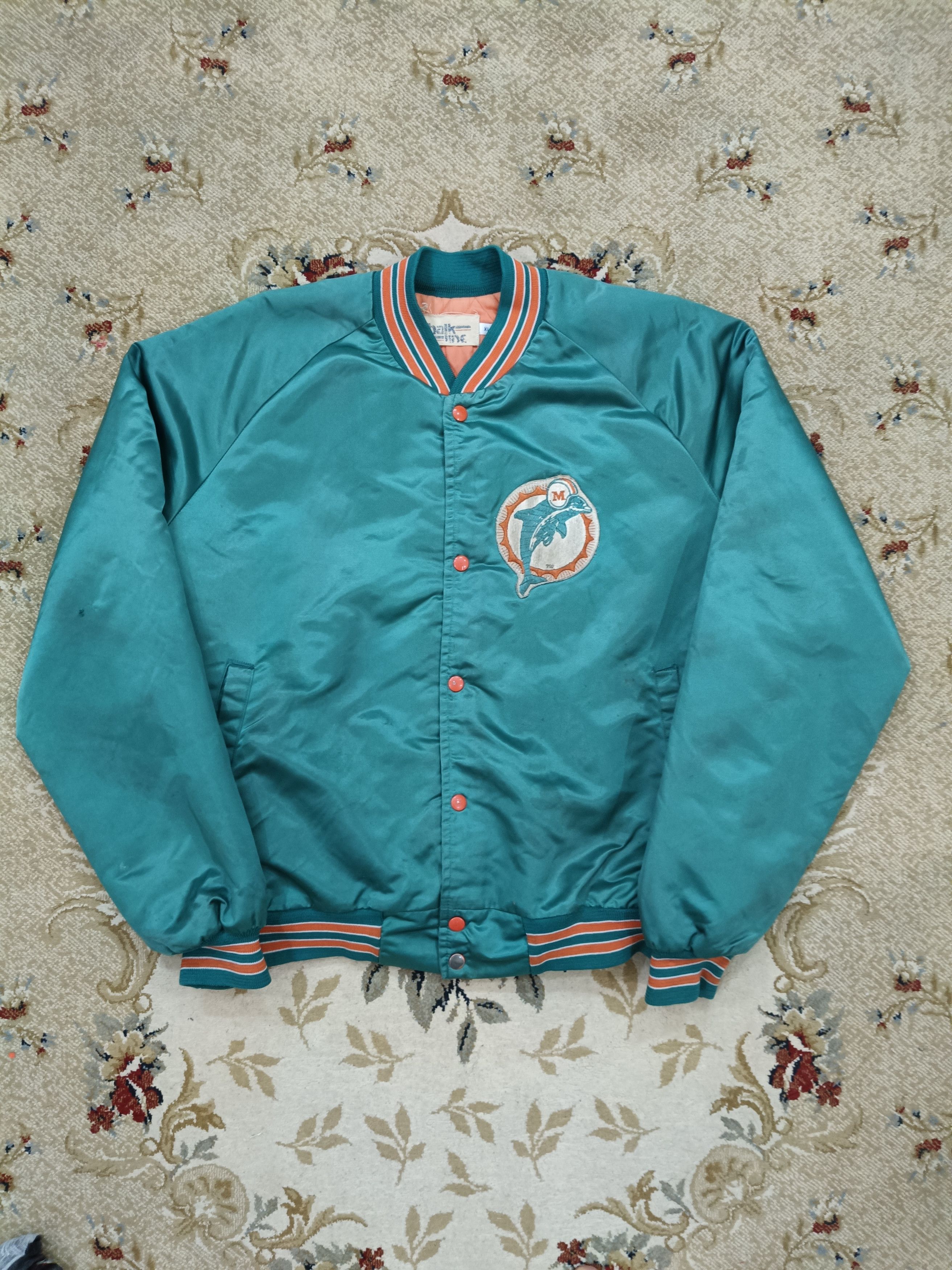 Chalk Line × Vintage Vintage Miami Dolphins Baseball Jacket Size US XL / EU 56 / 4 - 10 Thumbnail