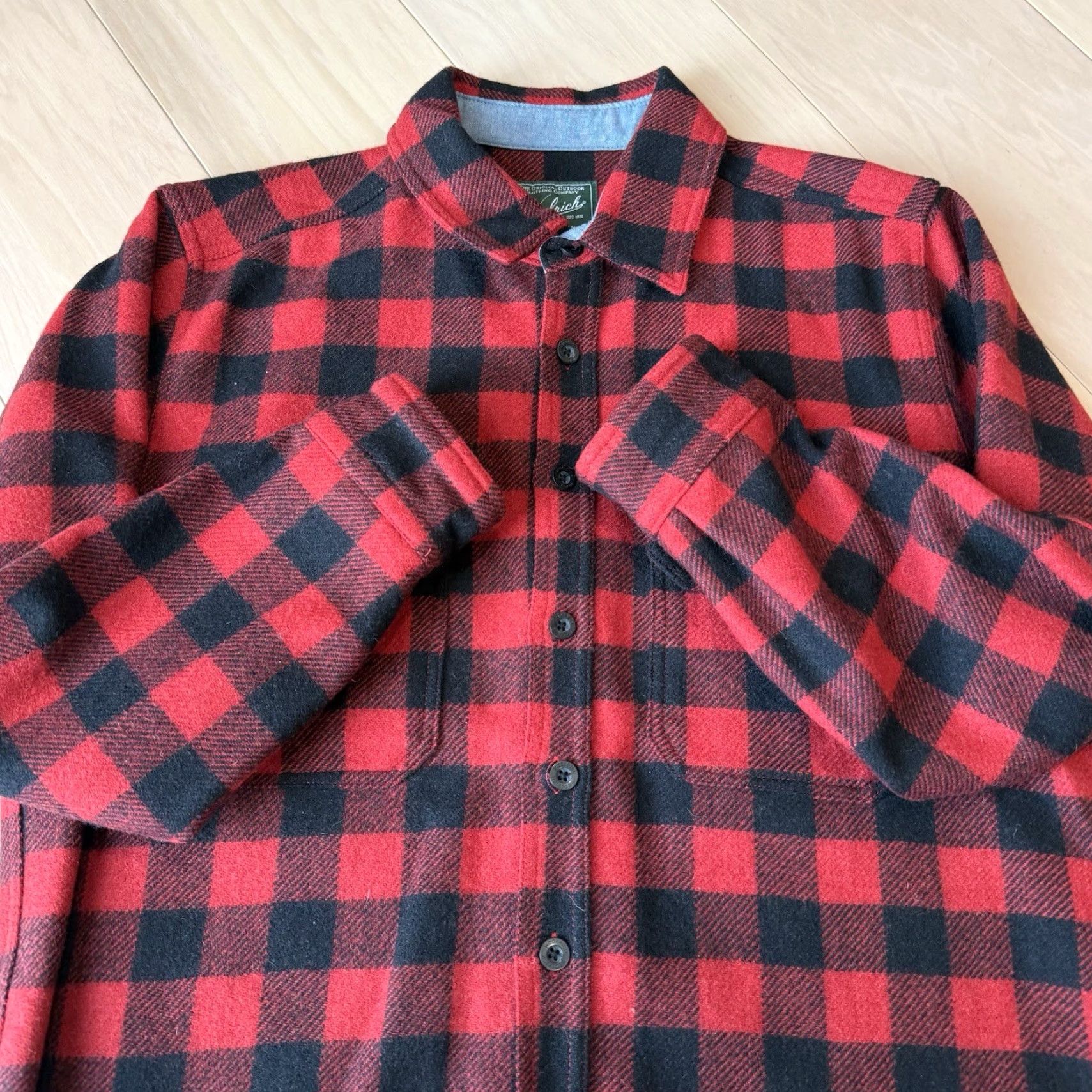 Vintage VINTAGE Woolrich Wool Shirt Large Red Buffalo Plaid Long Sleeve Button-Down Mens Wool Shirt Size US L / EU 52-54 / 3 - 4 Thumbnail