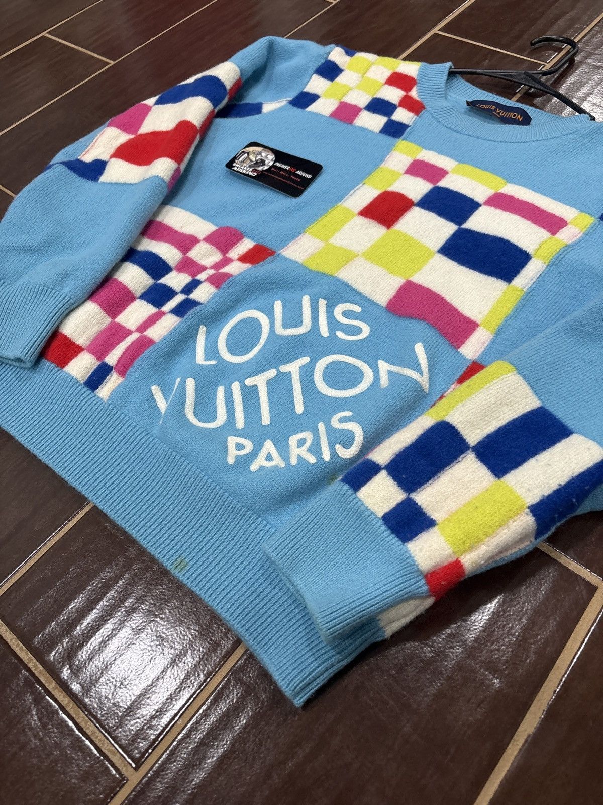 Louis Vuitton USED Louis Vuitton Distorted Giant Damier Knit Sweater SZ S Size US S / EU 44-46 / 1 - 2 Thumbnail