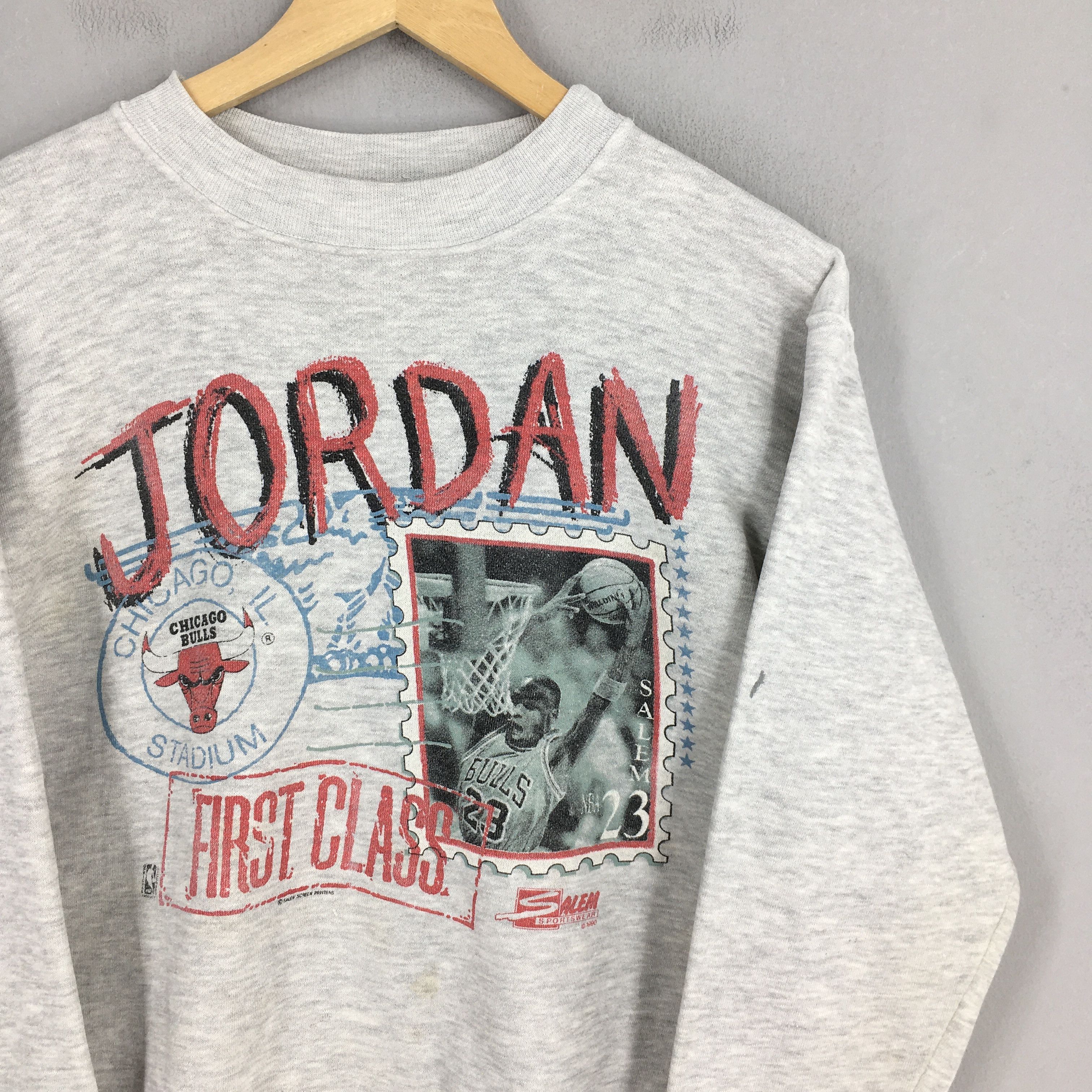 NBA × Vintage Vintage NBA Chicago Bulls Gray Sweatshirt Small Size US S / EU 44-46 / 1 - 2 Thumbnail