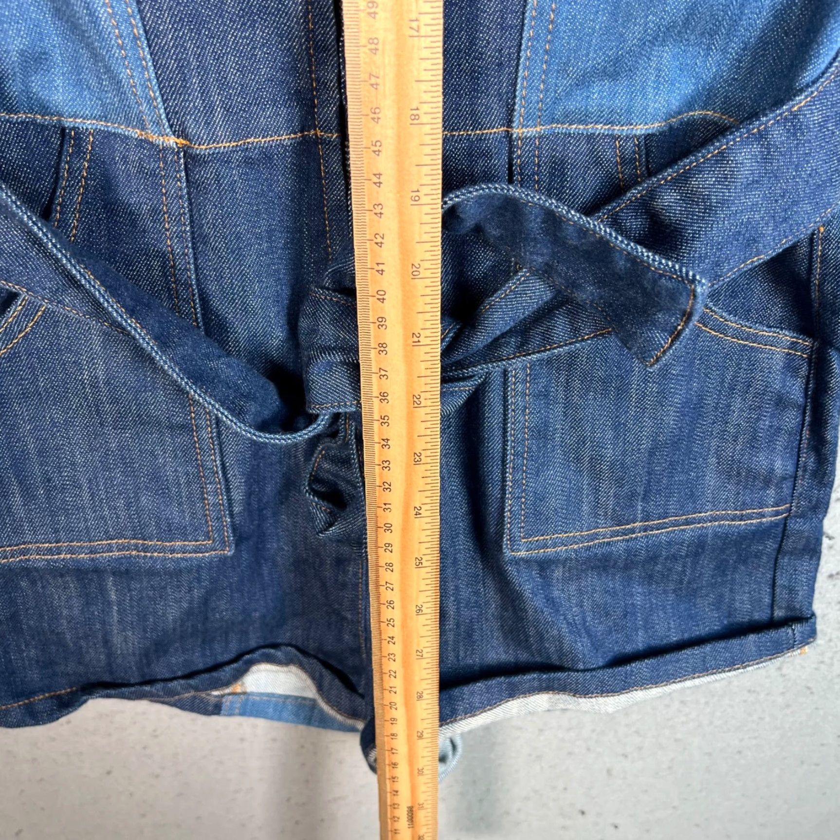 Vintage Stoned Immaculate Denim Romper Womens Medium Belted Short Sleeve One-Piece Blue USA Made Summer Size 32" / US 10 / IT 46 - 6 Thumbnail