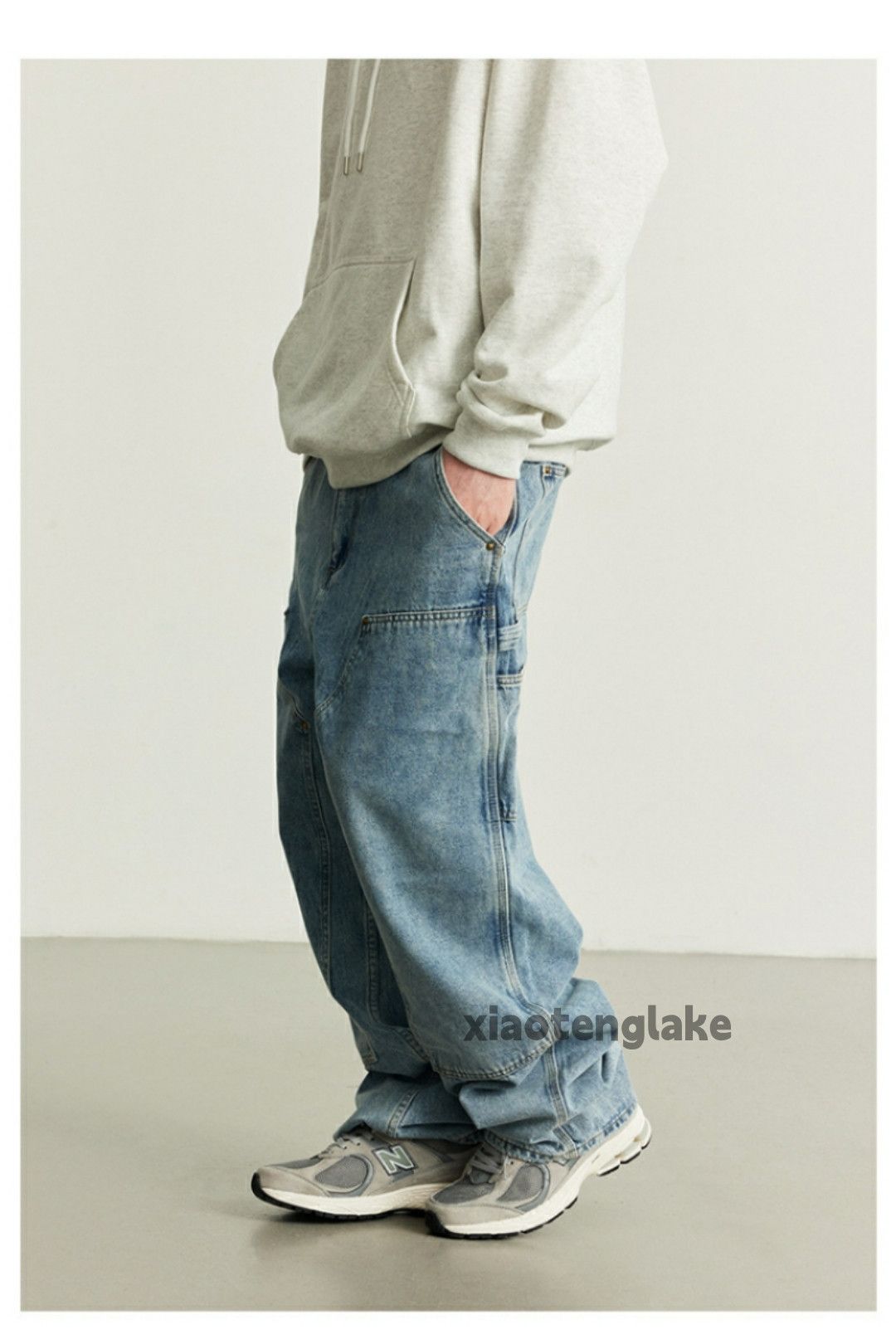 Jean × Vintage washed faded cleanfit skate hiphop loose baggy jeans Size US 32 / EU 48 - 4 Thumbnail