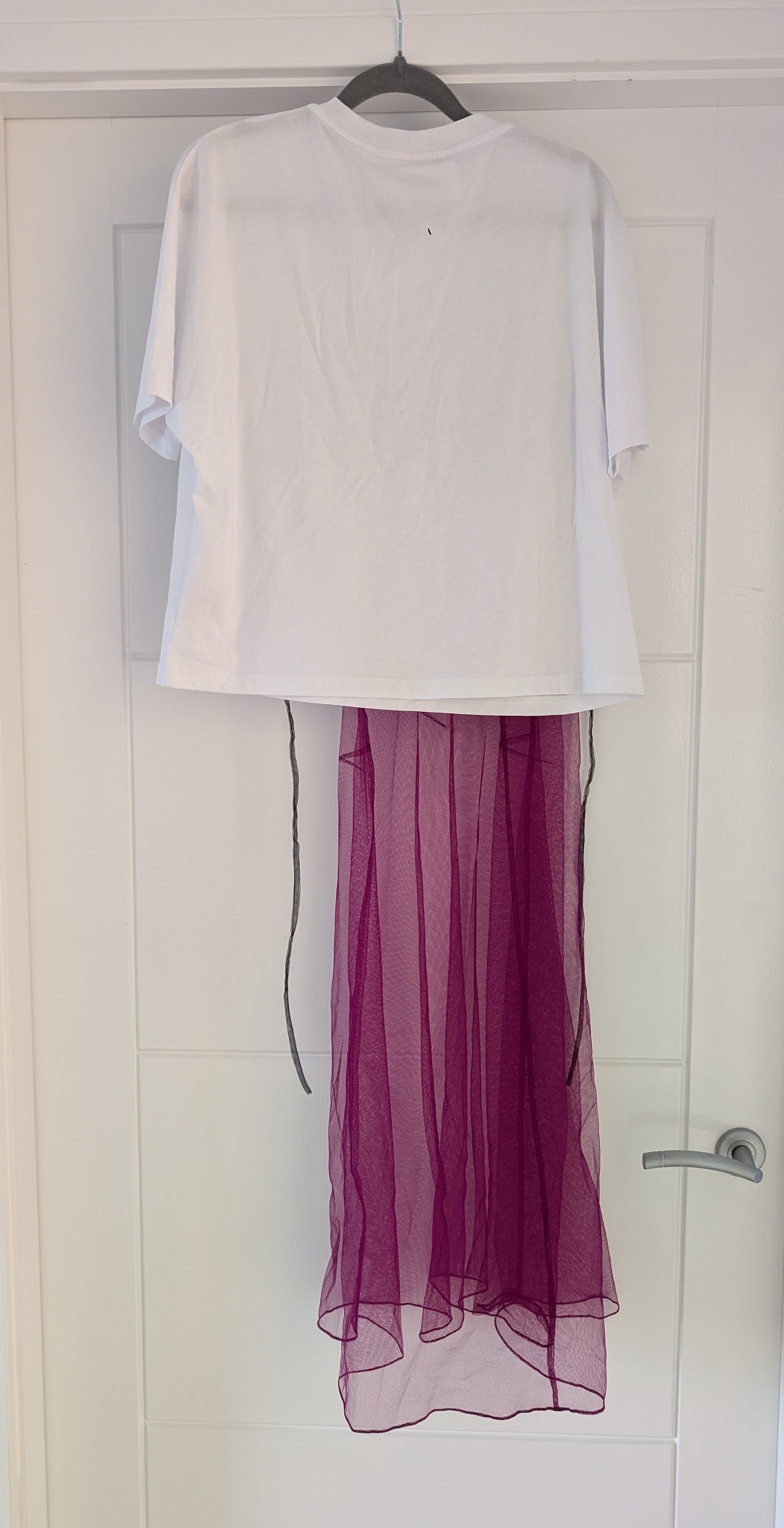 Other Quetsche “Hidden Dress” Layered T-Shirt/Sheer Tulle Overlay Size S / US 4 / IT 40 - 2 Thumbnail