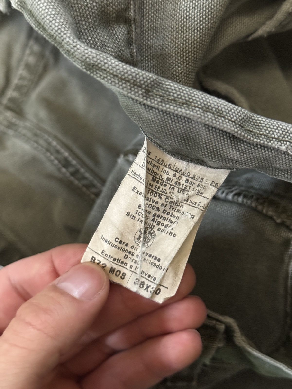 Carhartt Vintage 90s Carhartt Moss Green Faded Grunge Baggy Pants Size US 38 / EU 54 - 4 Thumbnail