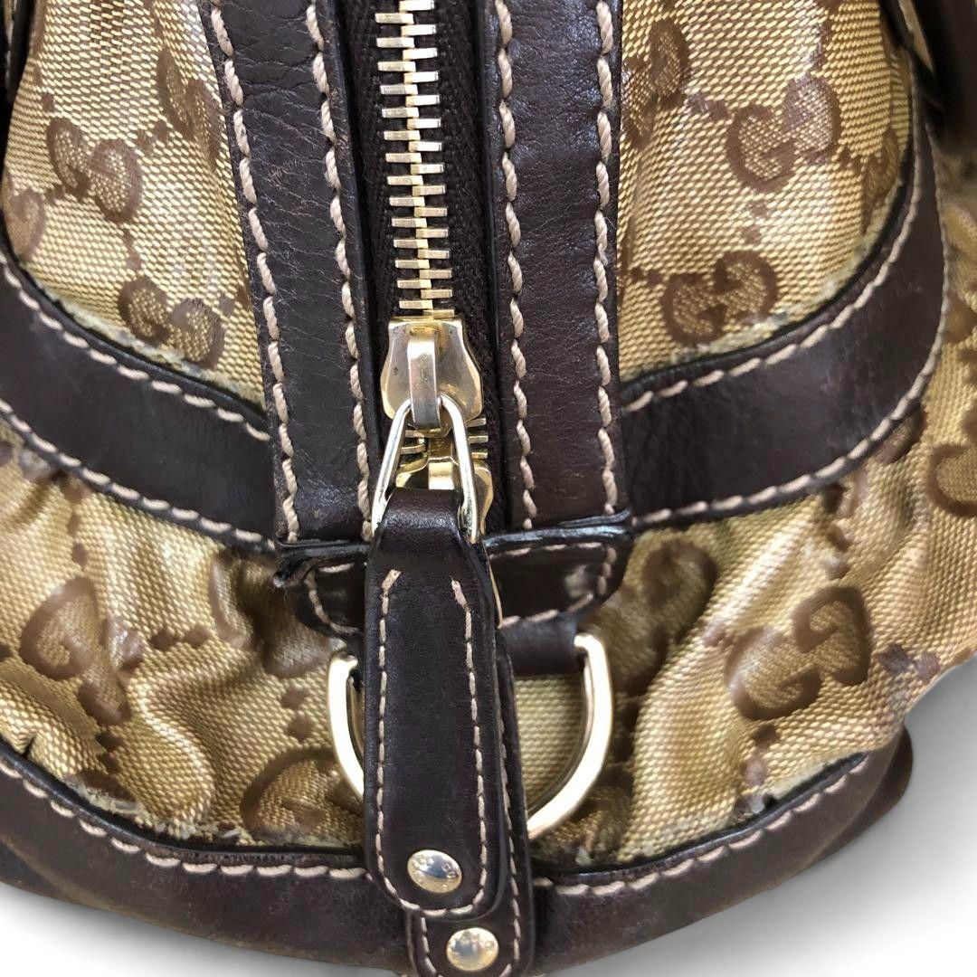 Gucci Gucci - Crystal Handbag Beige Brown Nylon Coated Canvas Size ONE SIZE - 12 Thumbnail