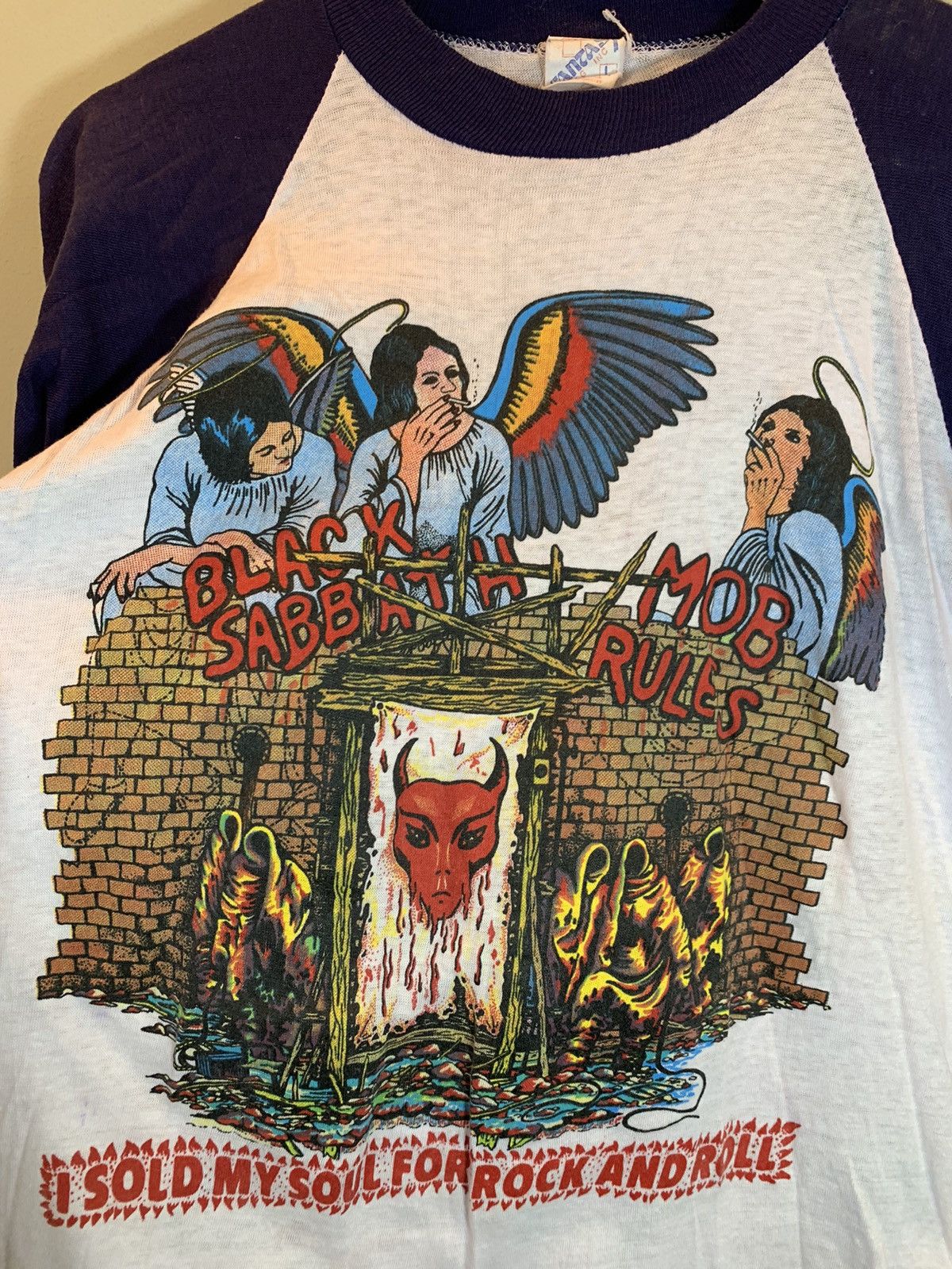 Band Tees × Black Sabbath × Vintage RARE* Vintage 1981 Black Sabbath Mob Rules Ozzy Raglan Shirt Size US L / EU 52-54 / 3 - 7 Thumbnail