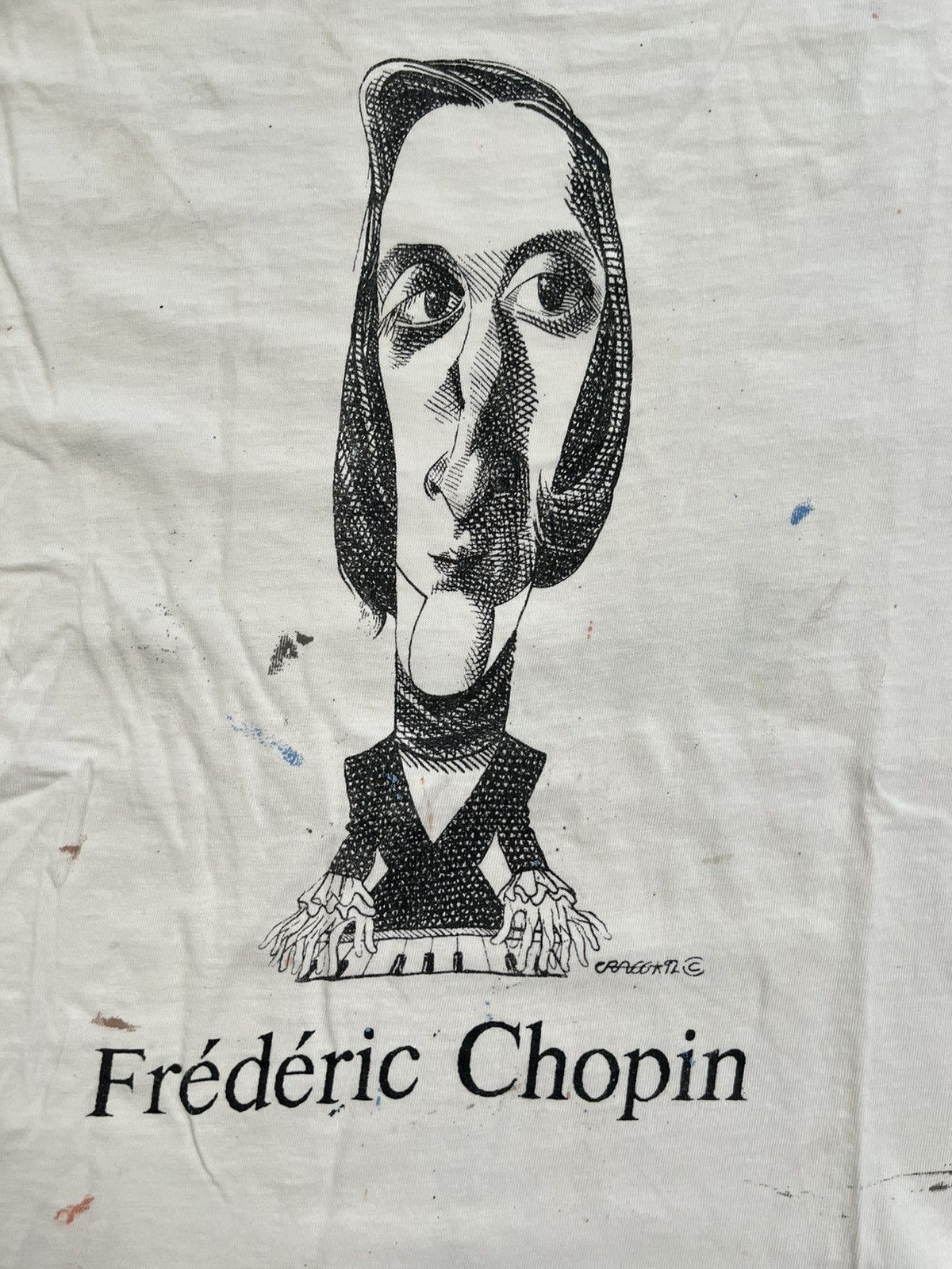 Vintage Vintage Frederic Chopin paint splatter art t shirt rare Size US L / EU 52-54 / 3 - 4 Thumbnail