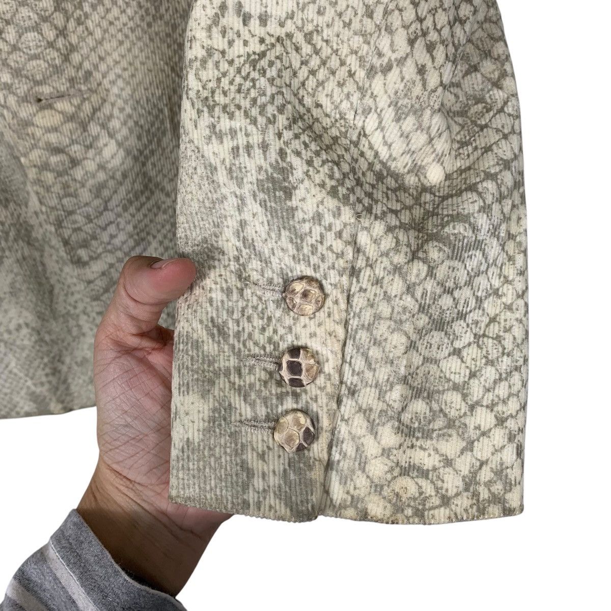 Japanese Brand Schlussel Snakeskin Art Design Cotton Blazer Jacket Size US M / EU 48-50 / 2 - 13 Thumbnail