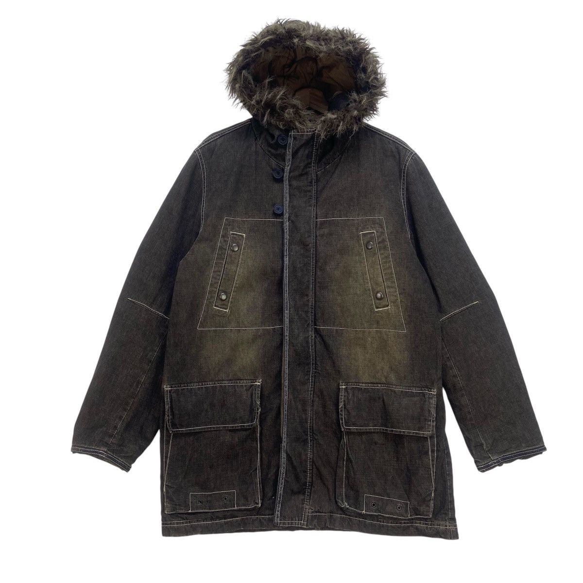 Japanese Brand Japanese Brand Allix Design Wear Denim Faux Fur Heavy Parka Size US M / EU 48-50 / 2 - 4 Thumbnail