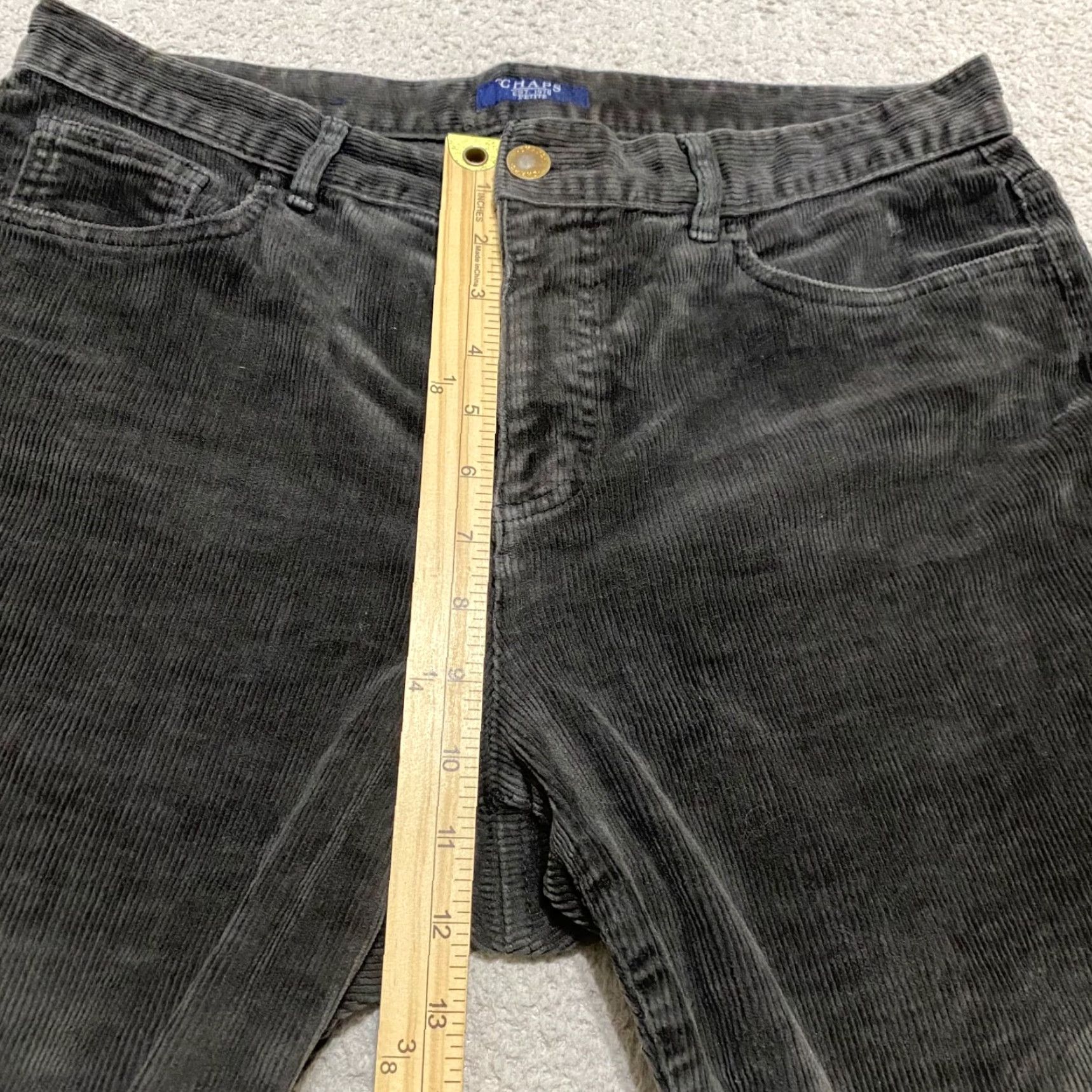 Chaps Chaps Jeans 12P Petite Gray Corduroy Straight Mid Rise 5-Pocket Design Womens Bagged? Size 34" / US 12 / IT 48 - 7 Thumbnail