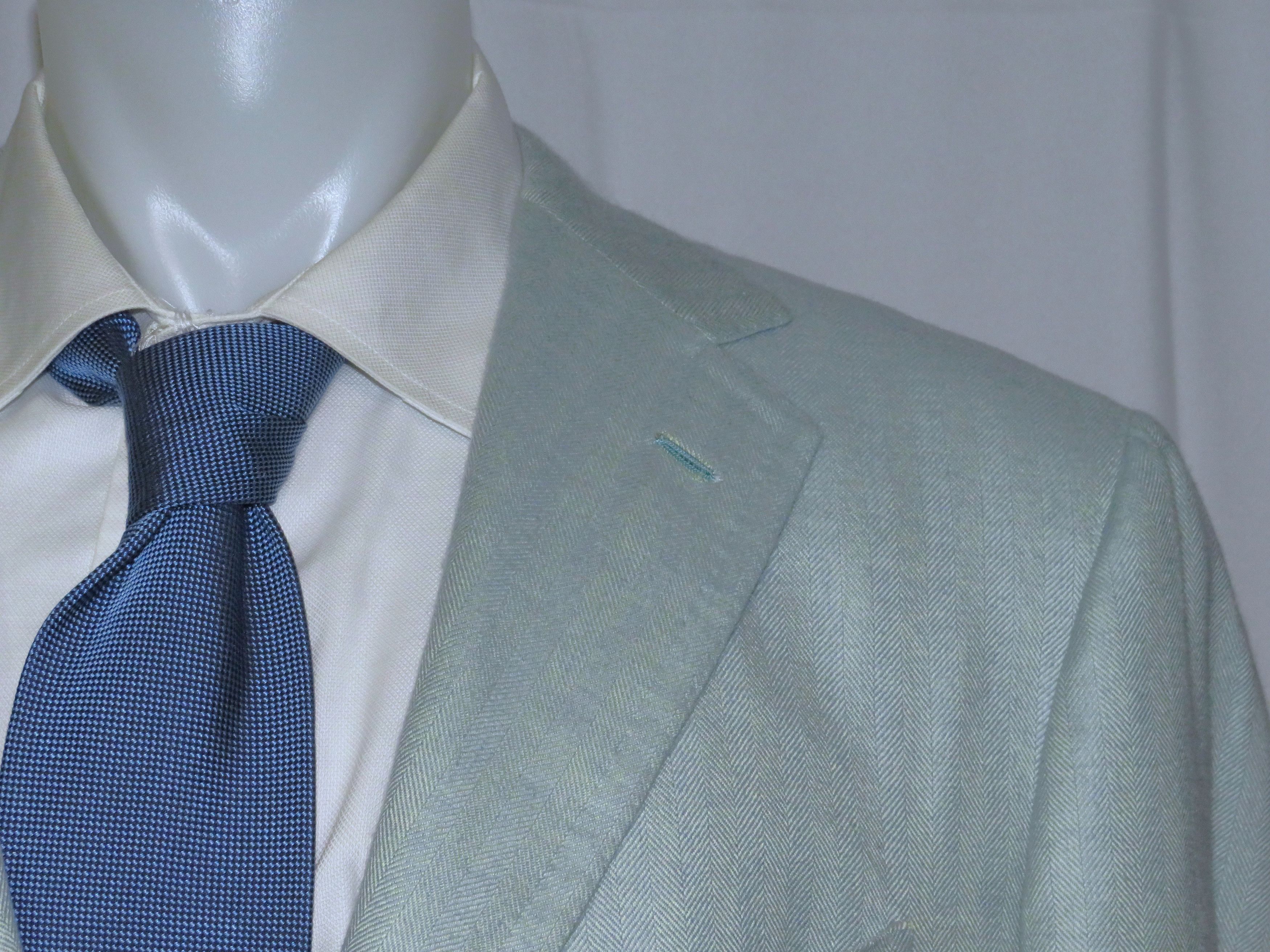 Tincati x Partenopea Custom Pale Green HBone Cashmere Sport Coat 44L Size 44L - 5 Thumbnail