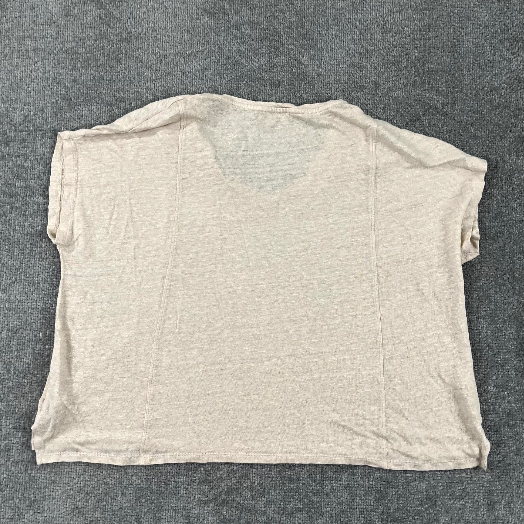 Vintage POETRY Shirt Womens Blouse Pink Linen V-Neck 100% Linen Top Casual Workwear Shirt Women UK 14 US 10, Regular Fit Size L / US 10 / IT 46 - 7 Thumbnail