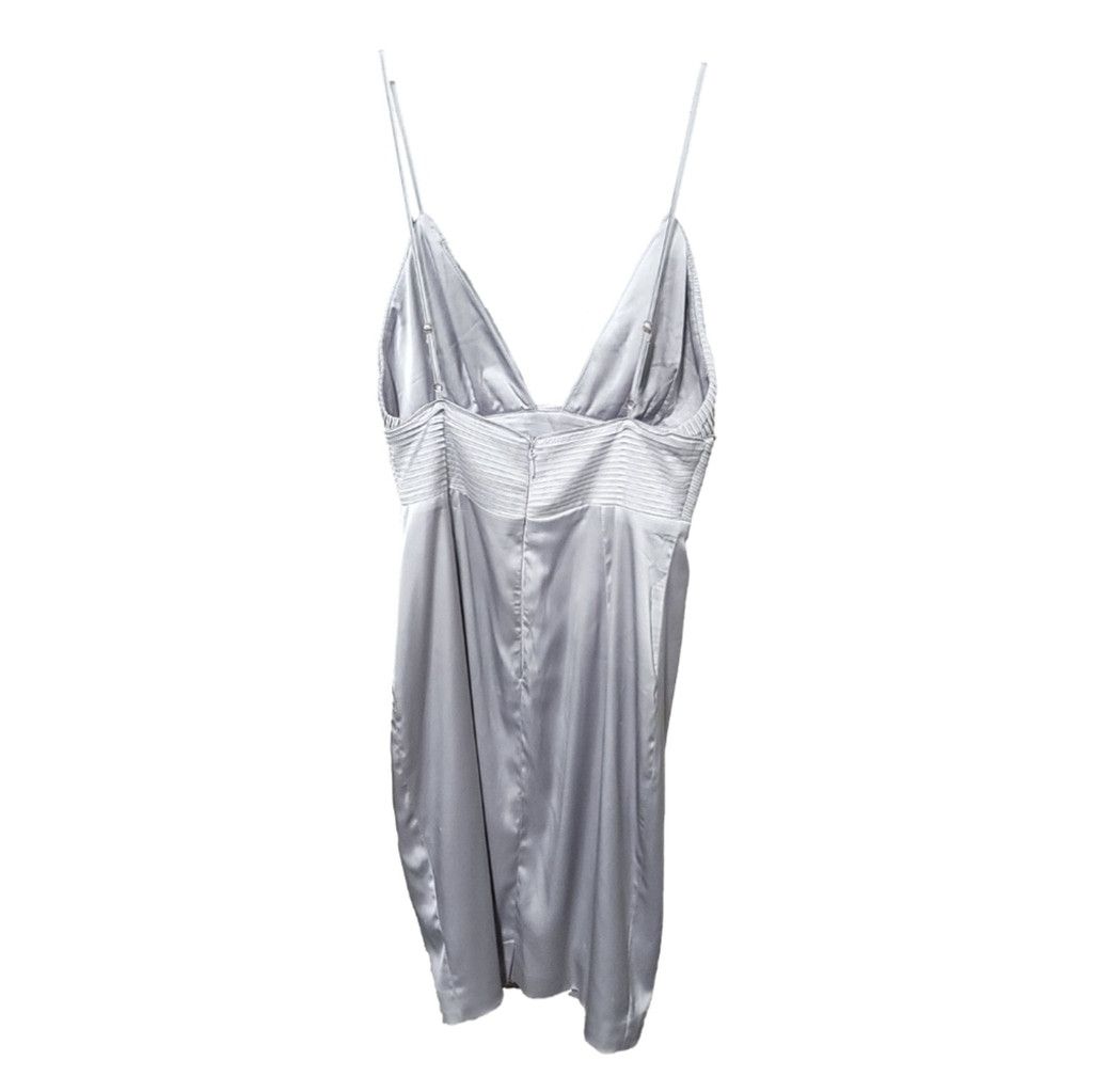 House of CB NWT House Of CB Ronel Silver Satin Pin Tuck Midi Dress Size XXS / US 00 / IT 34 - 5 Thumbnail