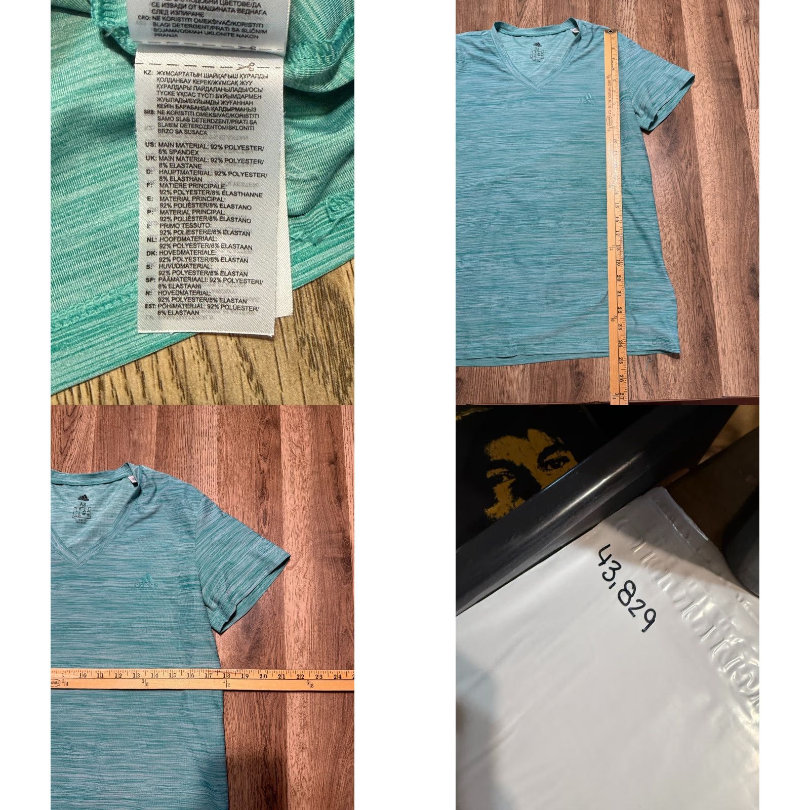 Adidas Adidas Shirts Women's Size Medium Green Short Sleeve V-Neck Athletic Wear Shirt Ladies Medium Green V-Neck Short Sleeve Athletic Wear Size M / US 6-8 / IT 42-44 - 8 Thumbnail
