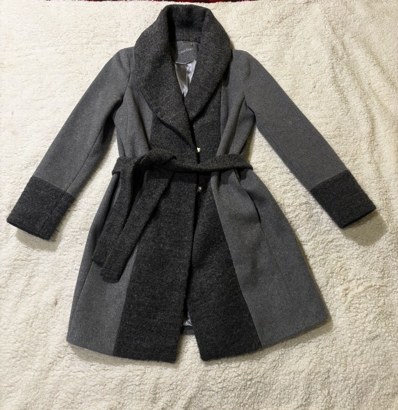 Calvin Klein Women’s gray Coat0226 Size S / US 4 / IT 40 - 1 Thumbnail