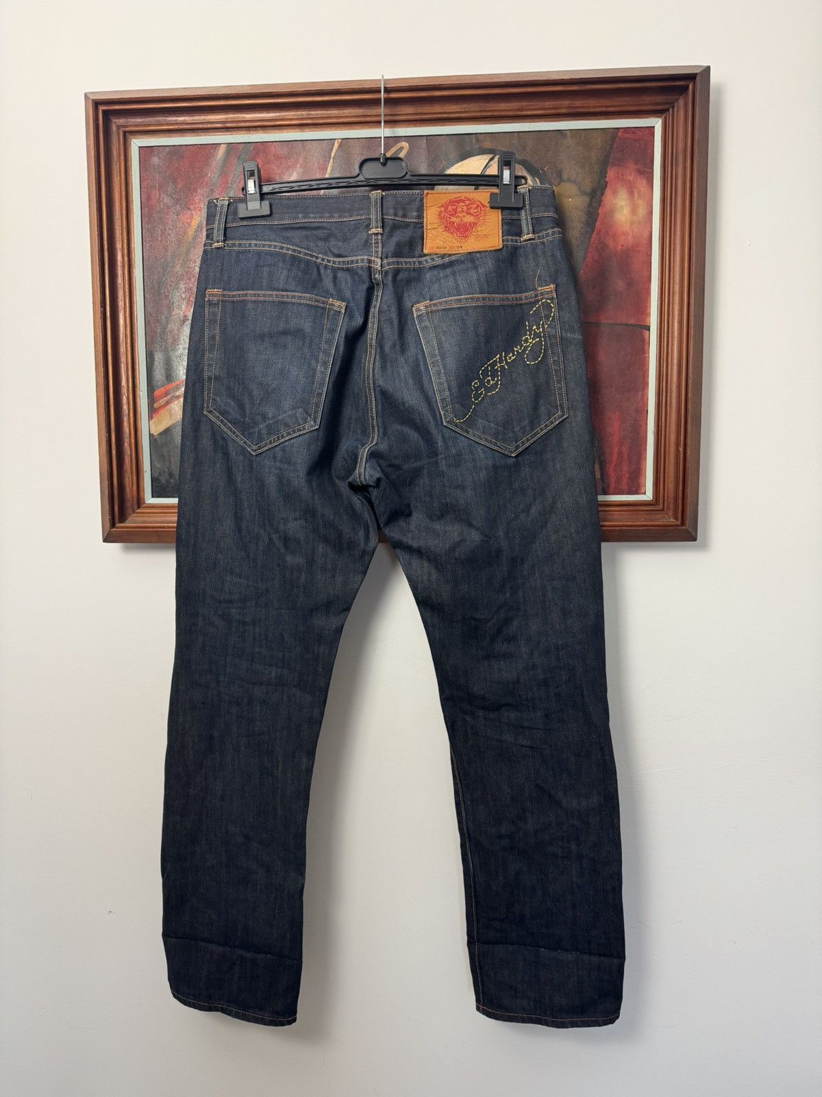 Ed Hardy Rare Vintage Ed Hardy Spellout Logo Denim Drip Pants Y2K 00s Size US 34 / EU 50 - 1 Thumbnail