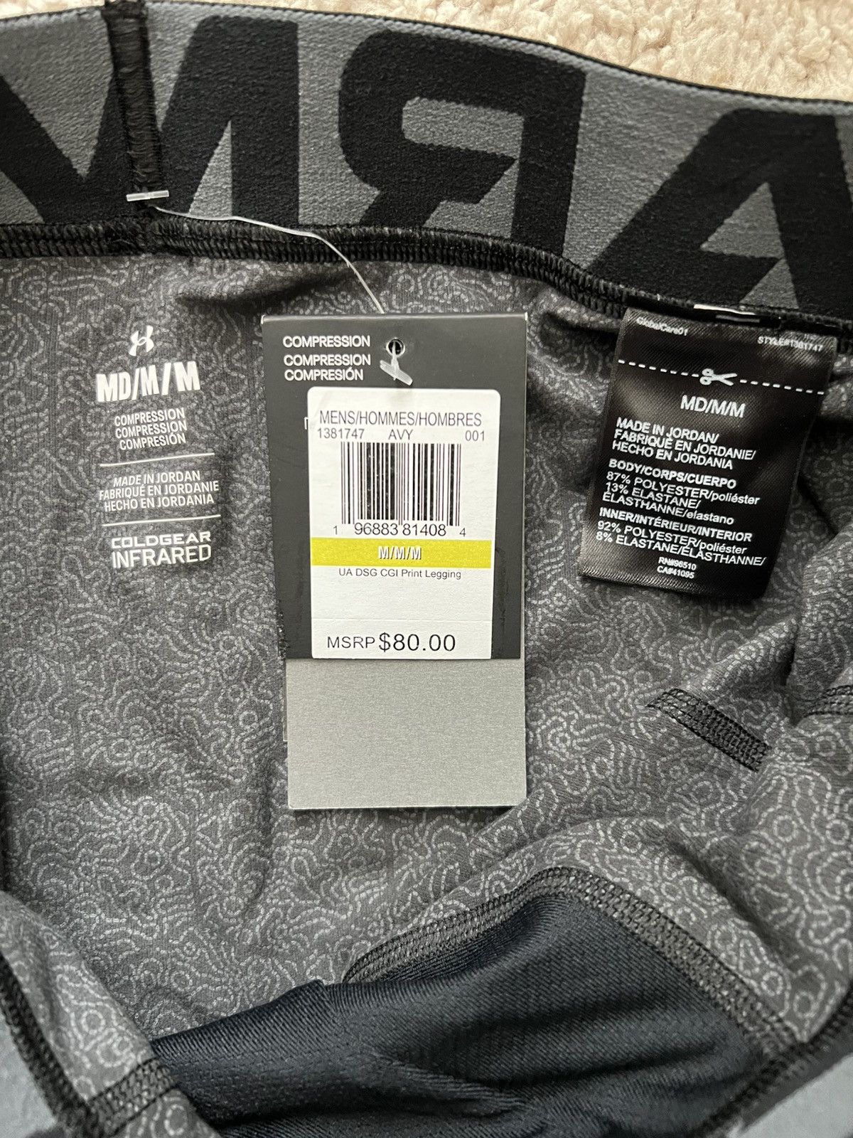 Under Armour Under Armour Leggings ColdGear Infrared Printed Size US 30 / EU 46 - 7 Thumbnail