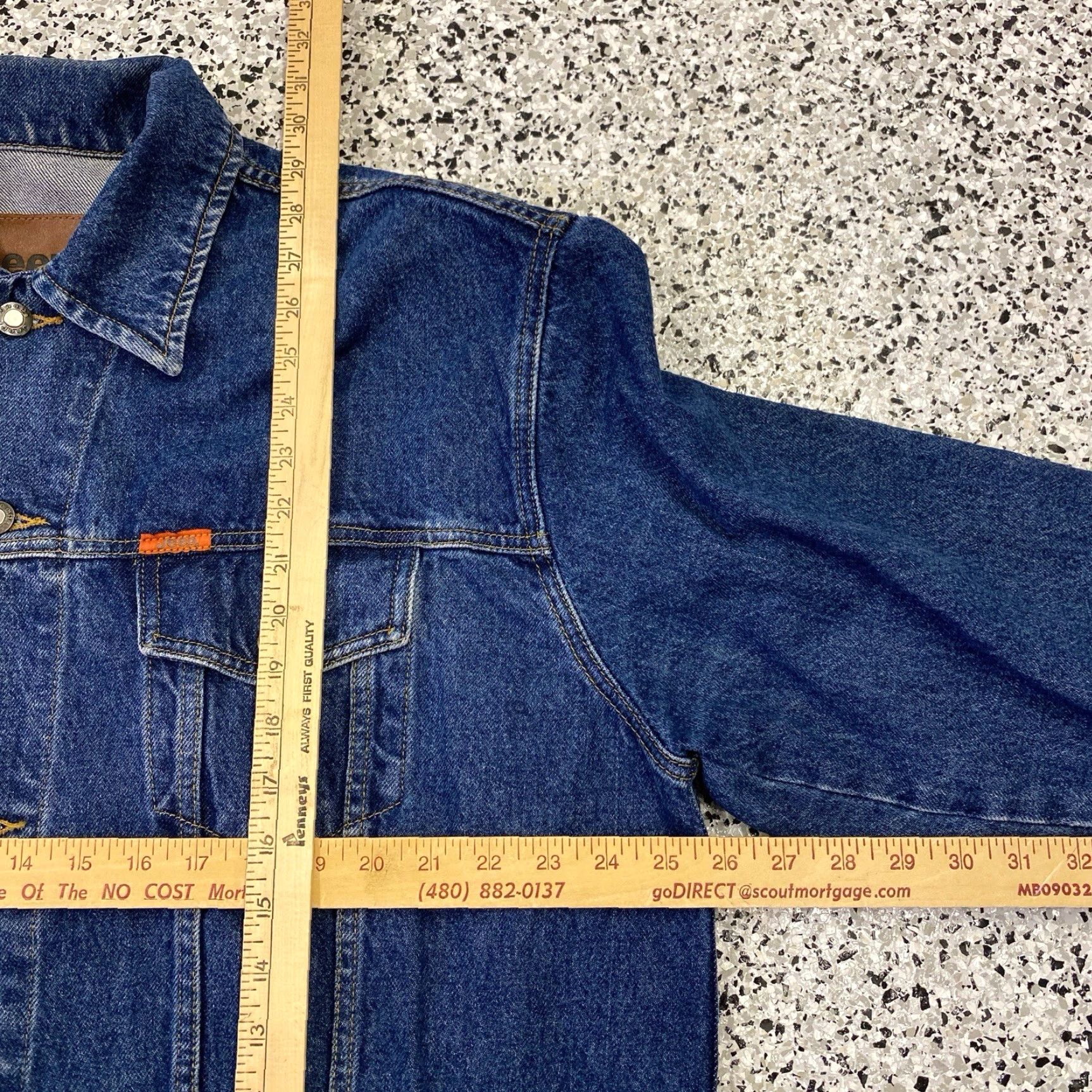 Jeep VINTAGE Jeep Denim Jacket Mens XL Blue 90's Trucker Pockets Logo HT Mexico Jeans Jacket American Cars USA JEEP Mens XL Blue Size US XL / EU 56 / 4 - 2 Thumbnail