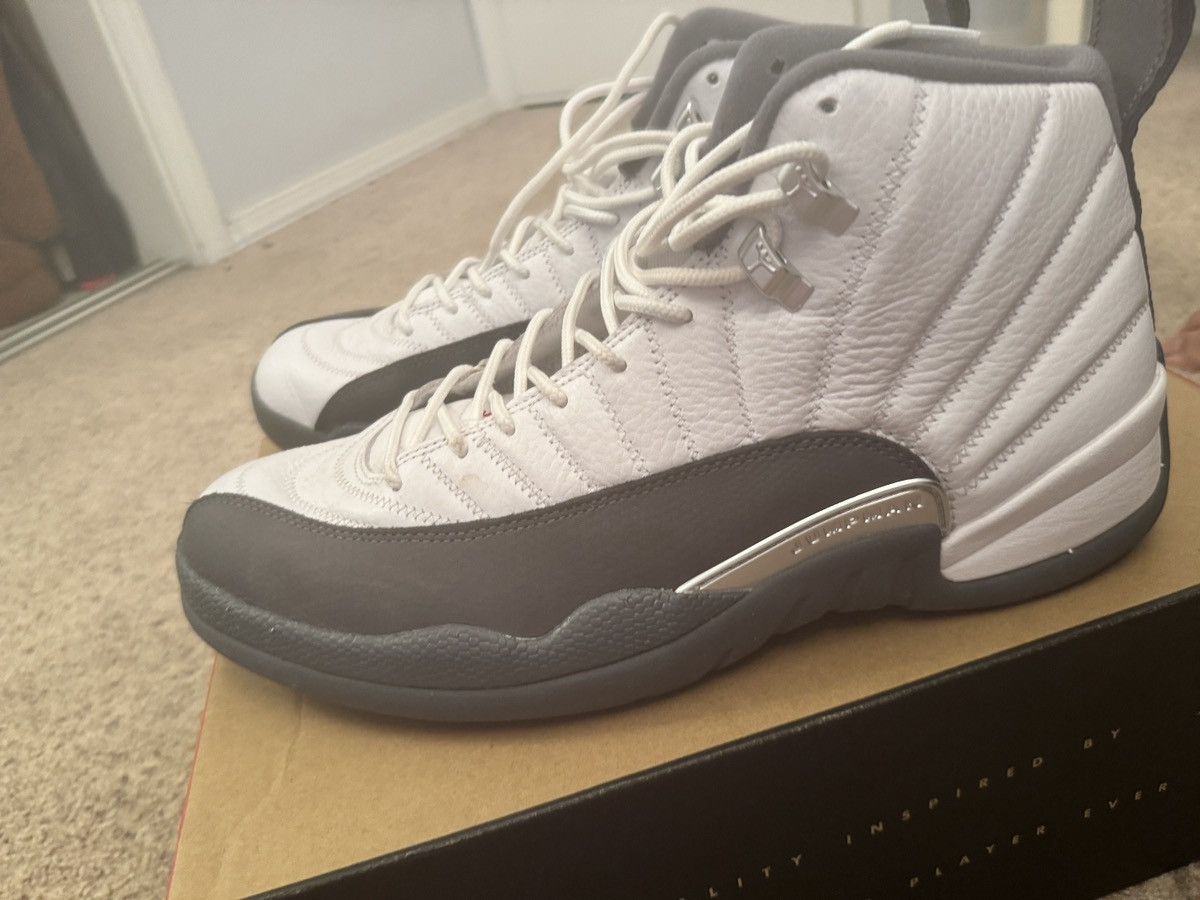image of Jordan Nike Jordan 12 White Dark Grey Shoes, Men's