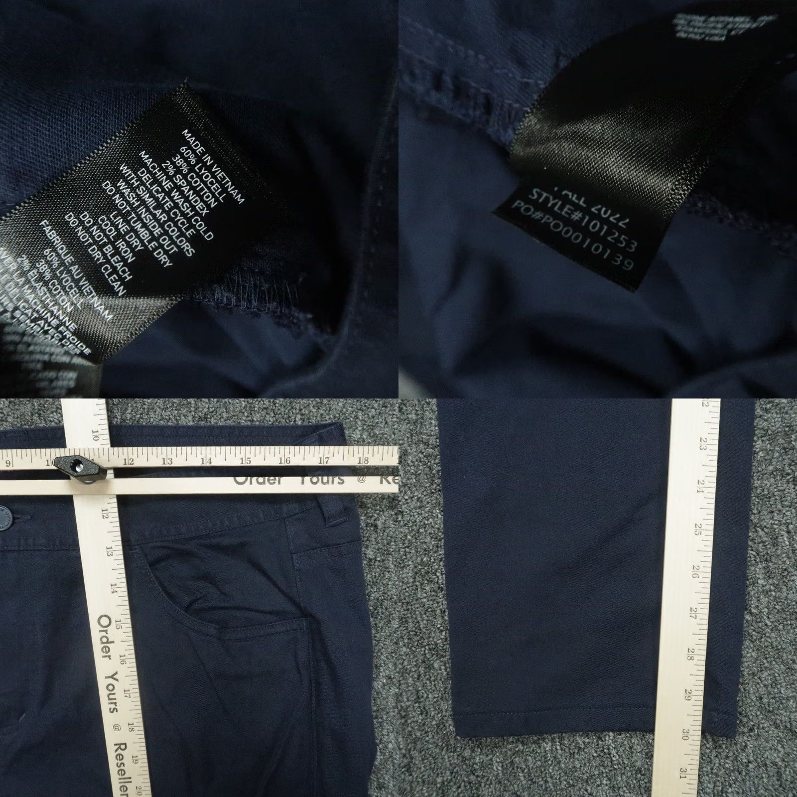 Rhone Rhone Pants Mens 35x30 Blue Everyday Twill 5 Pocket Trouser Chino Size US 35 - 8 Thumbnail