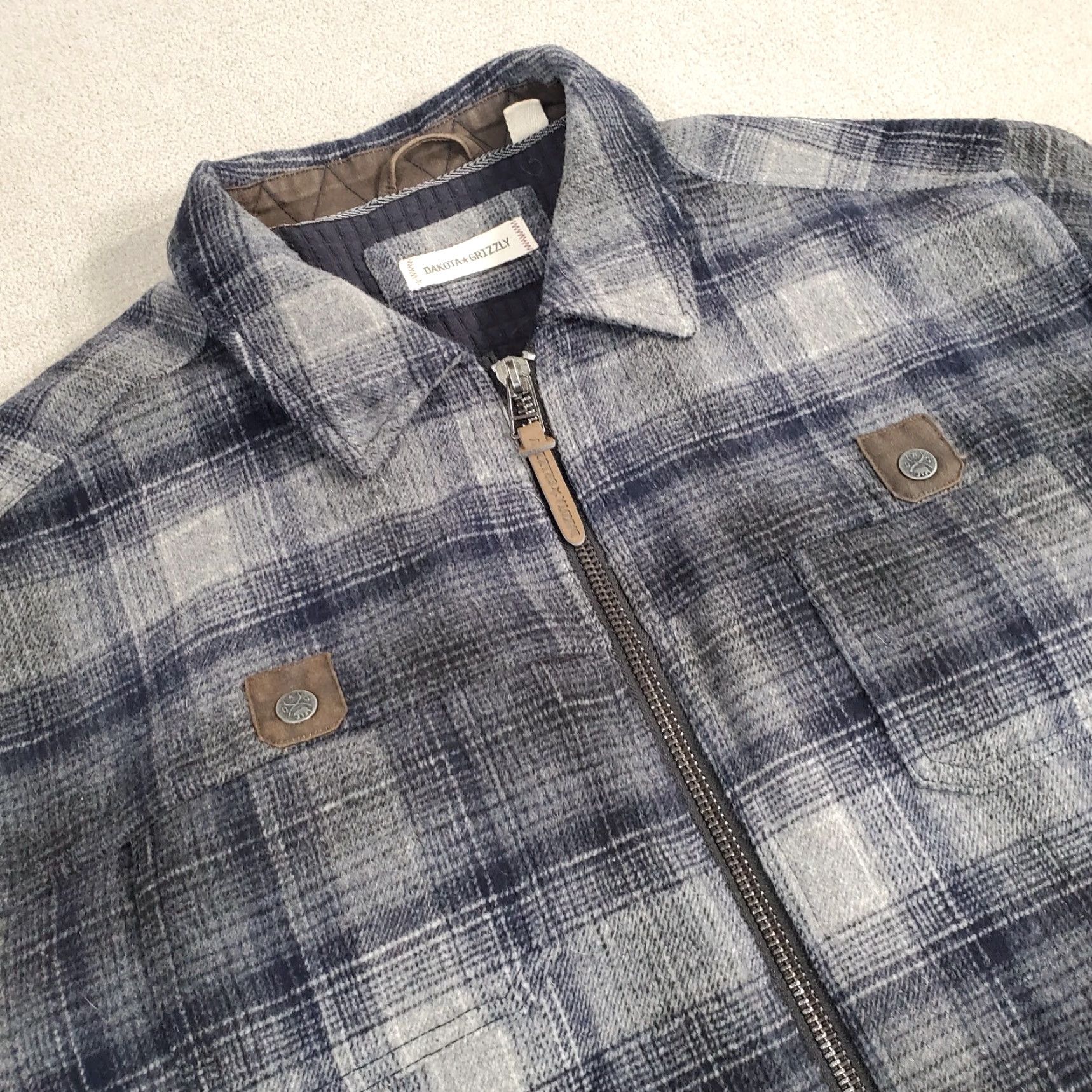Vintage Dakota Grizzly Wool Shirt Jacket Mens 2XL Gray Plaid Full Zip Quilt Lined Wool Shirt Jacket Mens 2XL Gray Plaid Full Zip Quilt Lined Size US XXL / EU 58 / 5 - 2 Thumbnail