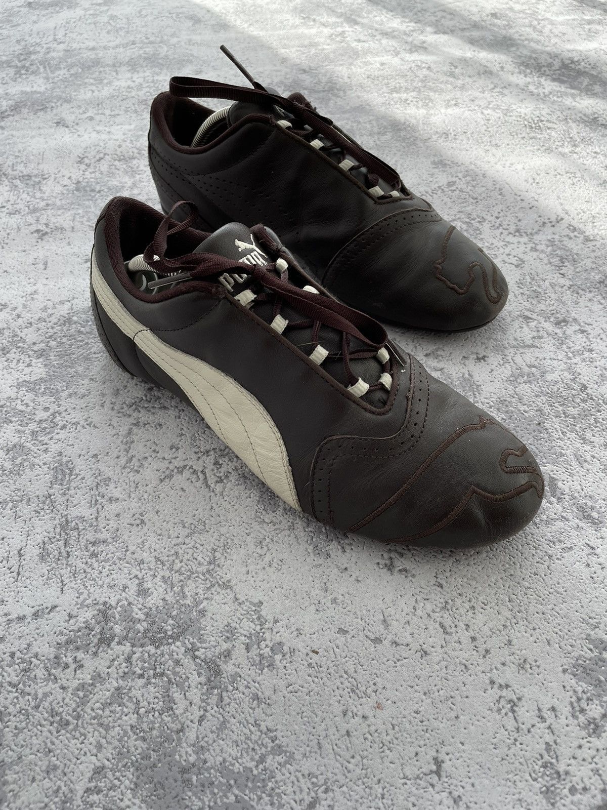 Puma Vintage Puma Racing Brown Leather Japanese Shoes Size US 6.5 / IT 36.5 - 2 Thumbnail