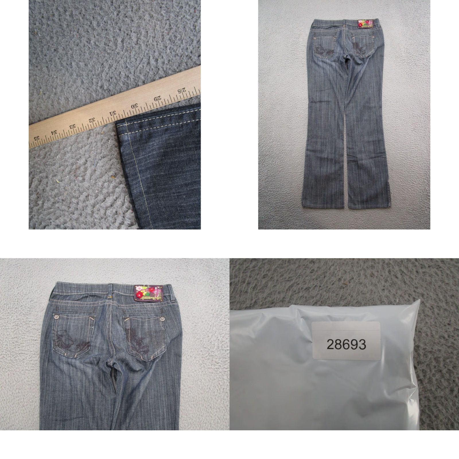 Denime MEK Voyager Jeans Denim Women's 27x34 Blue Straight Casual READ 30x31 Size 27 Womens Jeans MEK Voyager Denim Blue 27 Size 27" / US 4 / IT 40 - 9 Thumbnail