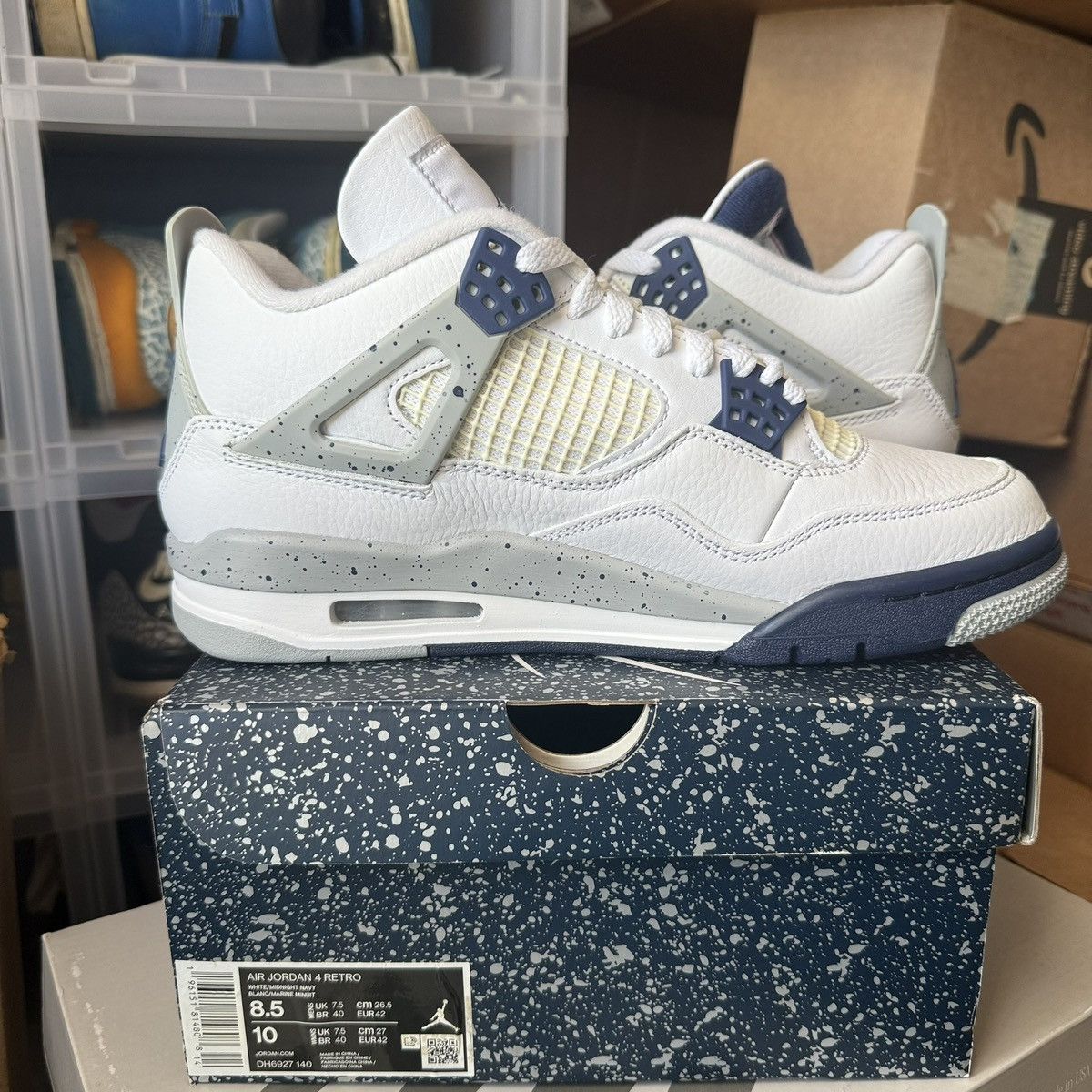 Nike Jordan 4 Retro Midnight Navy Size US 8.5 / EU 41-42 - 4 Thumbnail